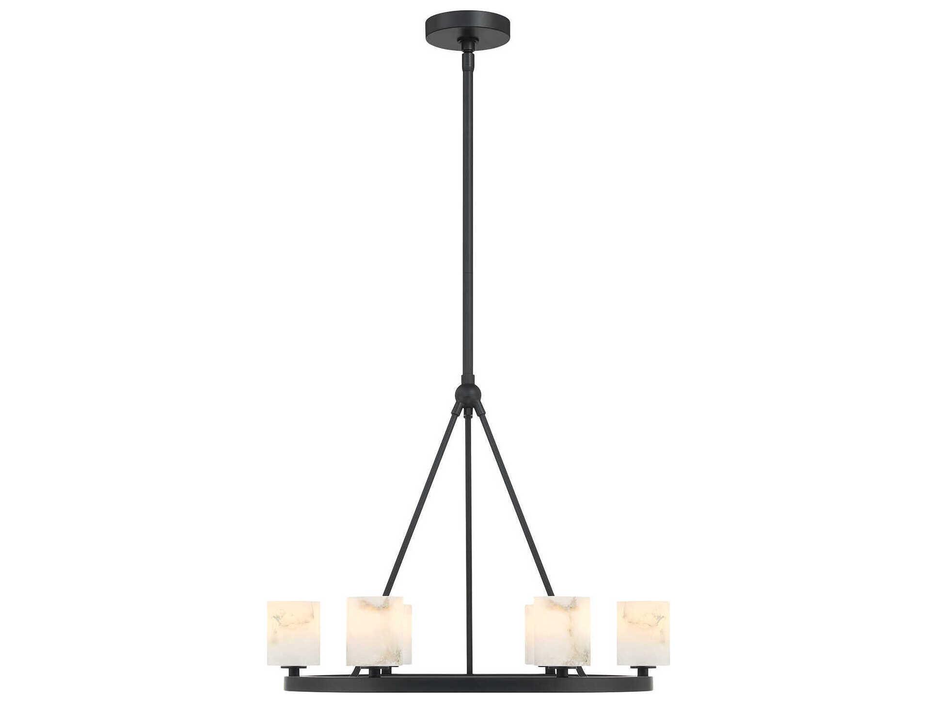 Crystorama Aragon 6-Light Matte Black Chandelier