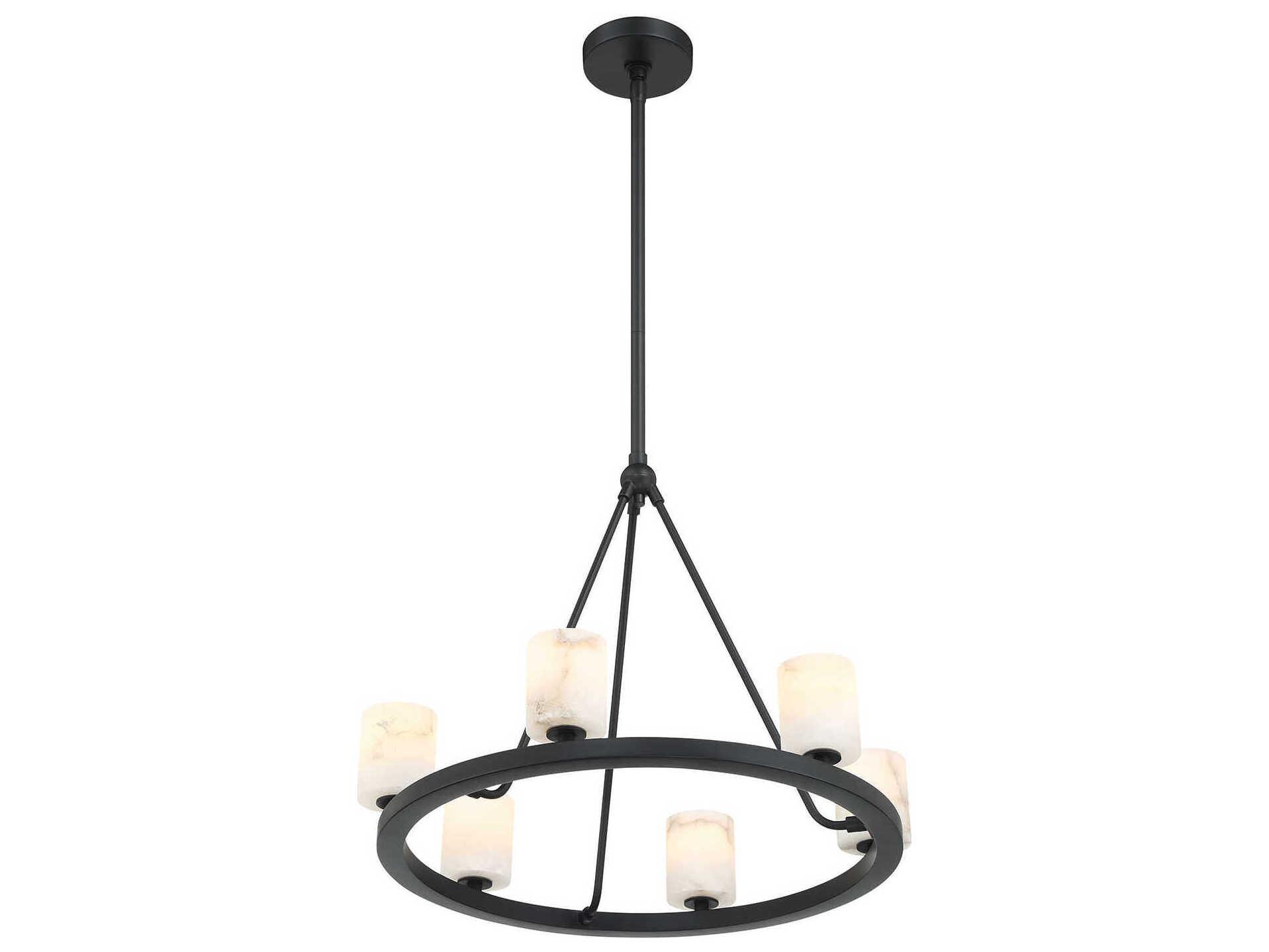 Crystorama Aragon 6-Light Matte Black Chandelier