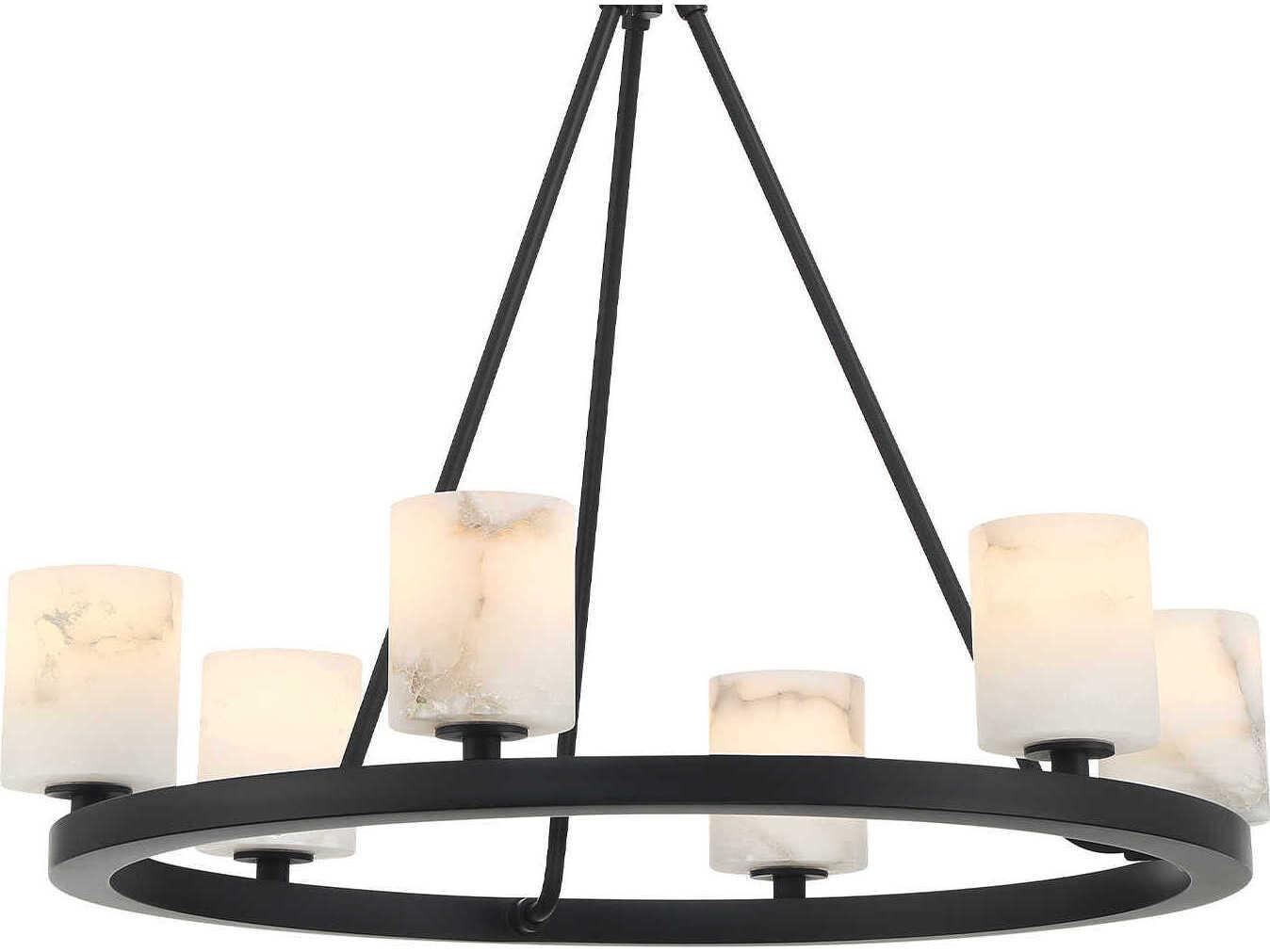 Crystorama Aragon 6-Light Matte Black Chandelier
