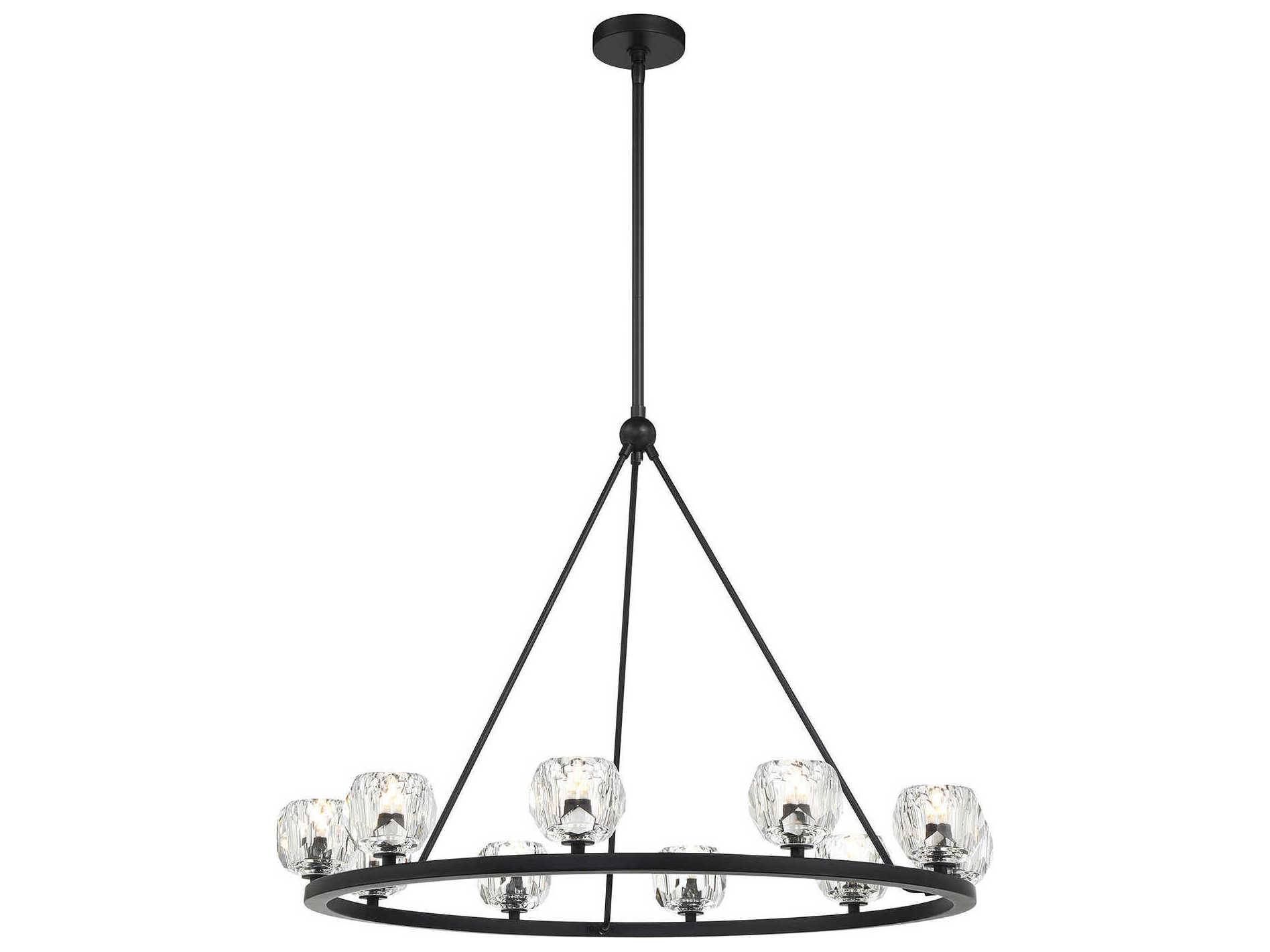 Crystorama Aragon 10-Light Matte Black Chandelier