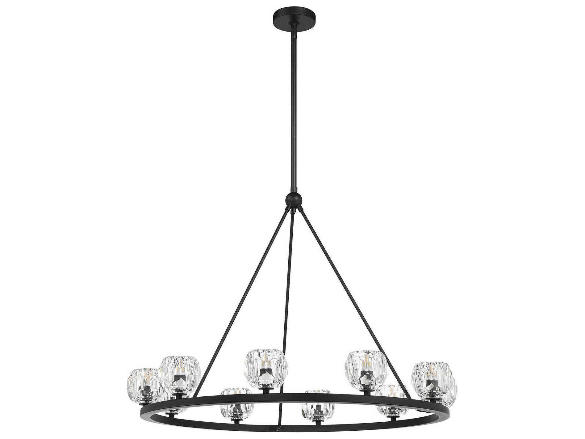 Crystorama Aragon 10-Light Matte Black Chandelier