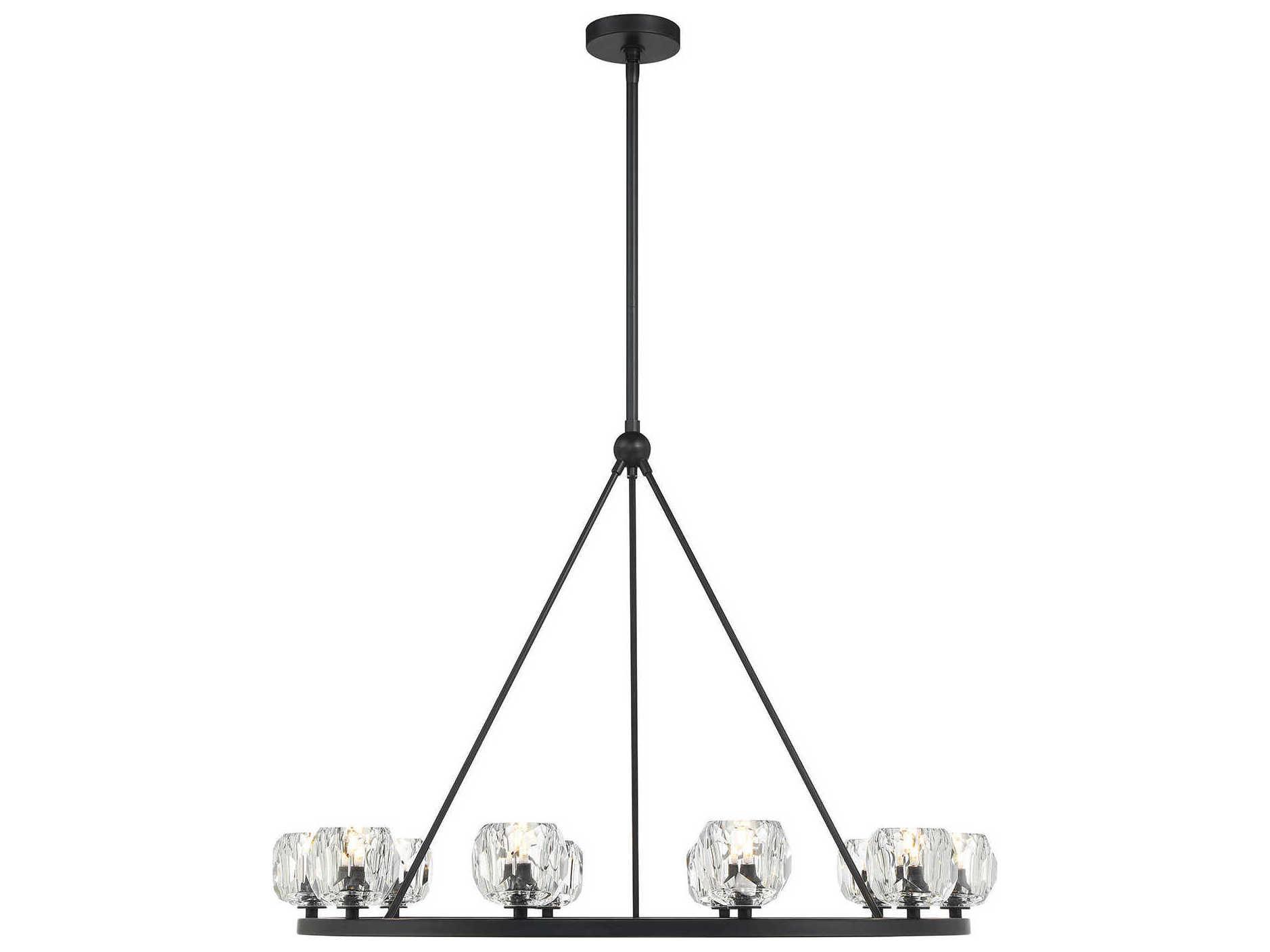 Crystorama Aragon 10-Light Matte Black Chandelier