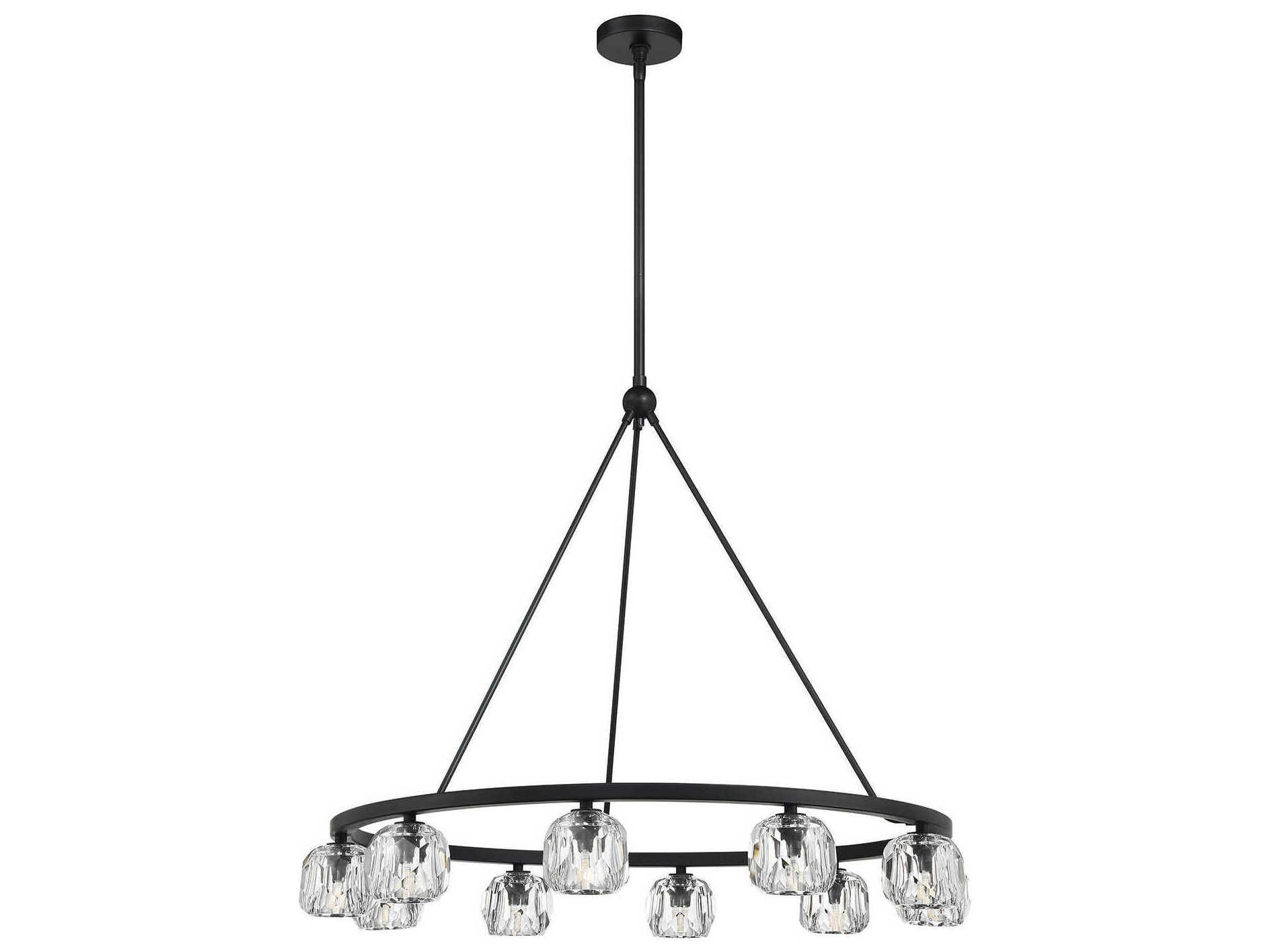 Crystorama Aragon 10-Light Matte Black Chandelier