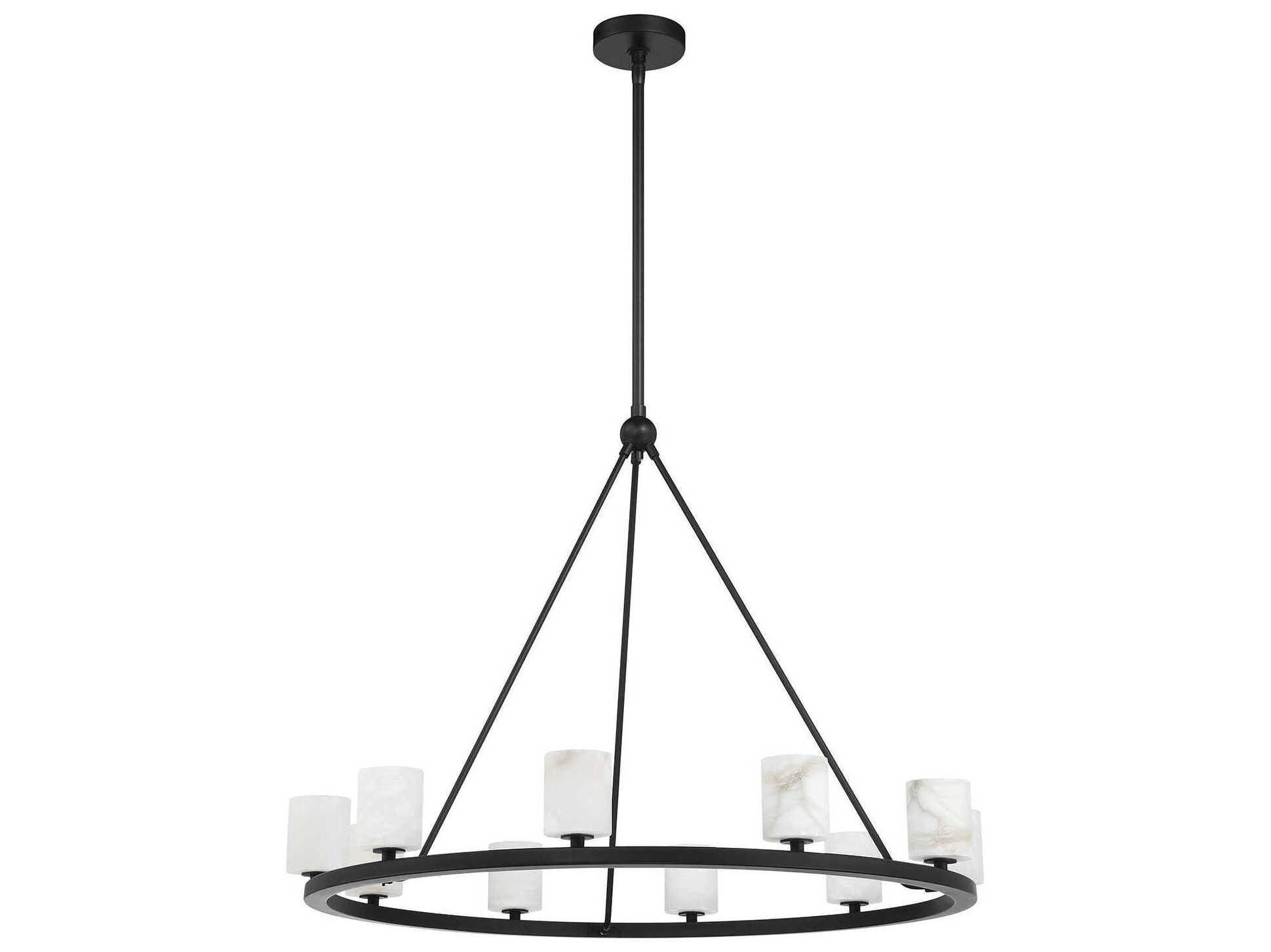 Crystorama Aragon 10-Light Matte Black Chandelier