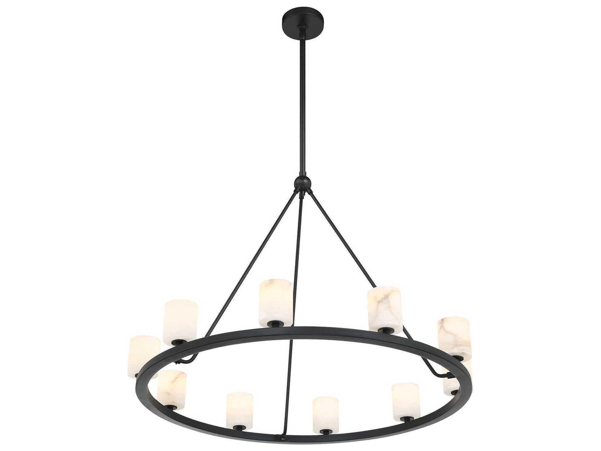 Crystorama Aragon 10-Light Matte Black Chandelier