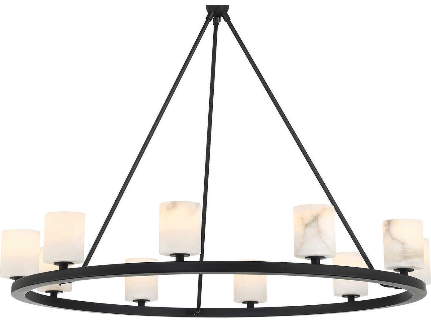 Crystorama Aragon 10-Light Matte Black Chandelier