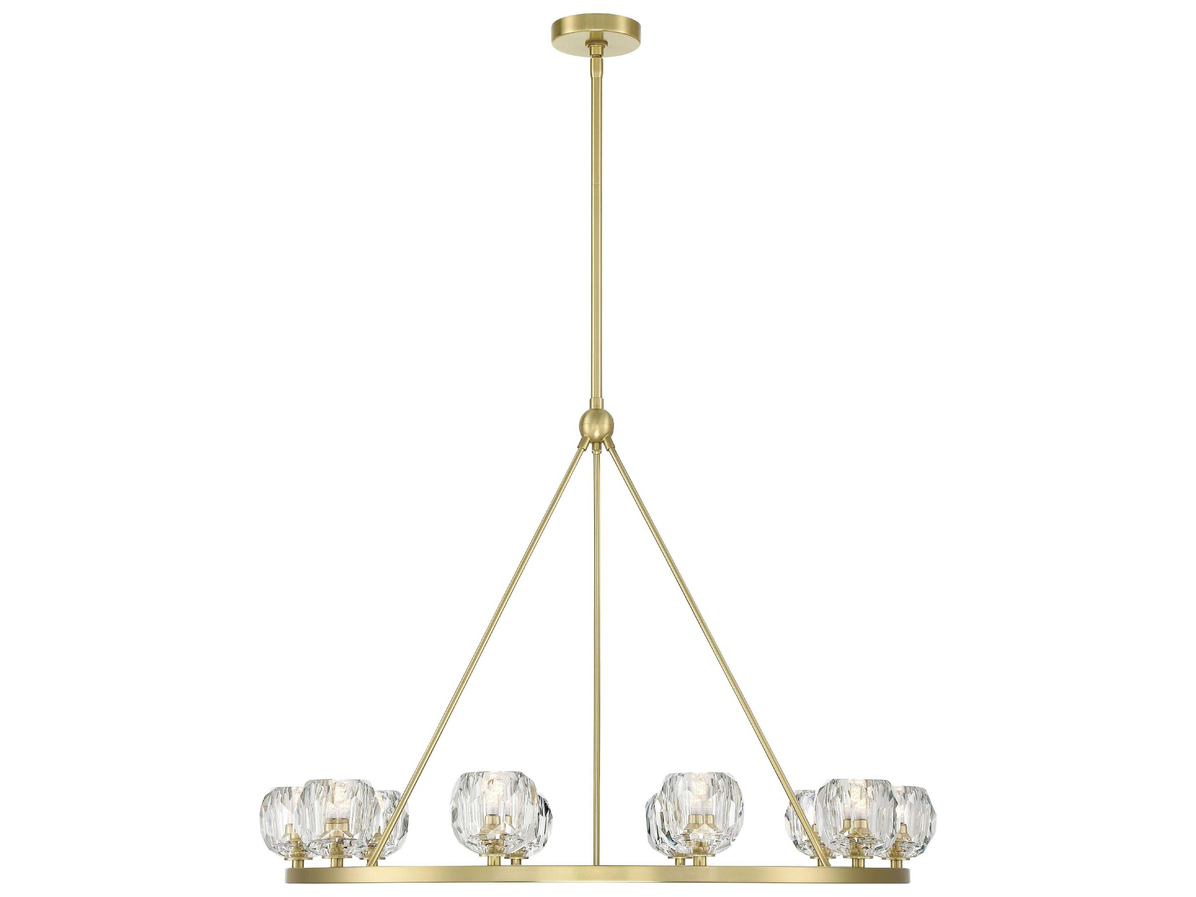 Crystorama Aragon 10-Light Soft Brass Crystal Glass Globe Chandelier