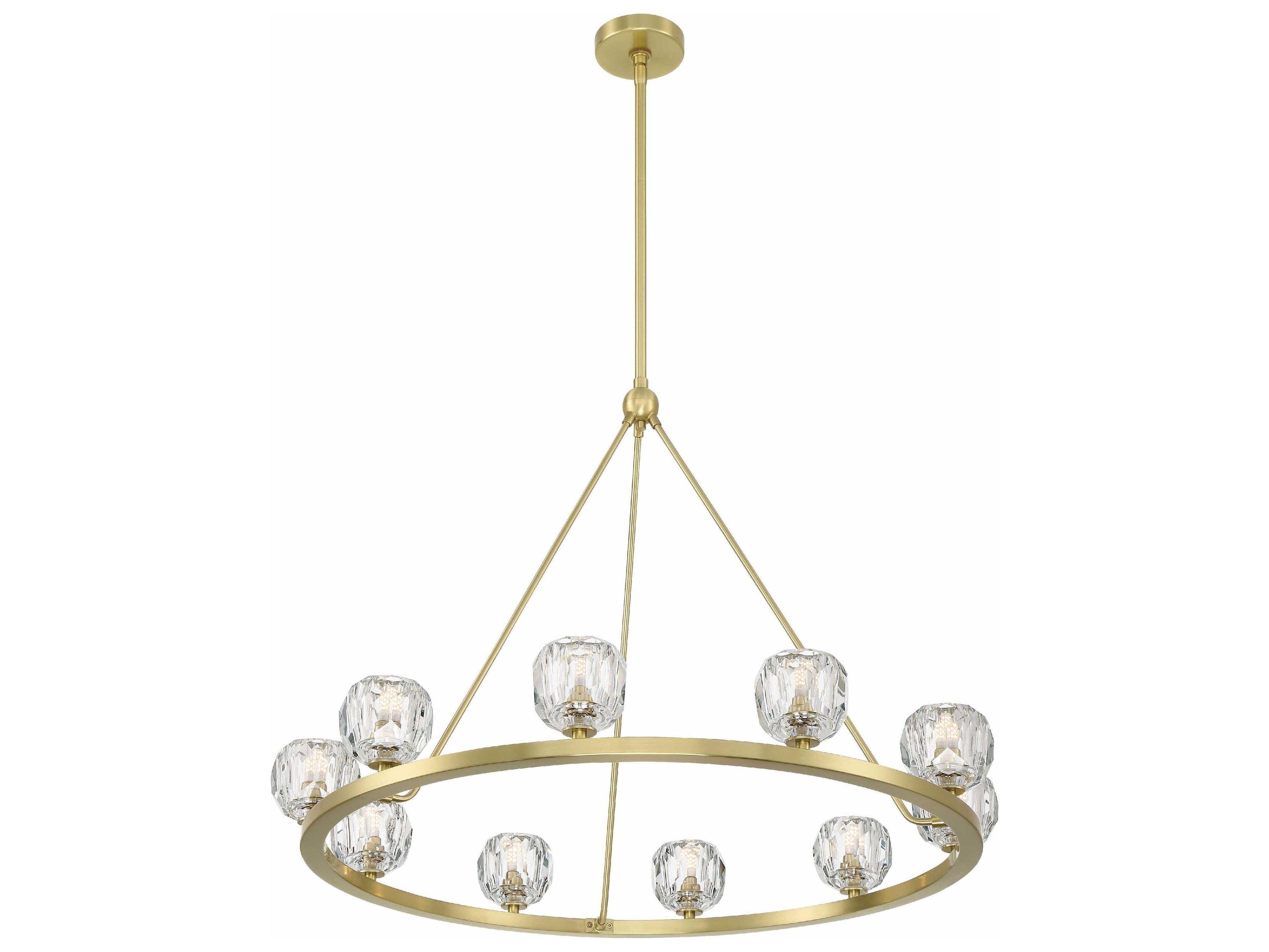 Crystorama Aragon 10-Light Soft Brass Crystal Glass Globe Chandelier