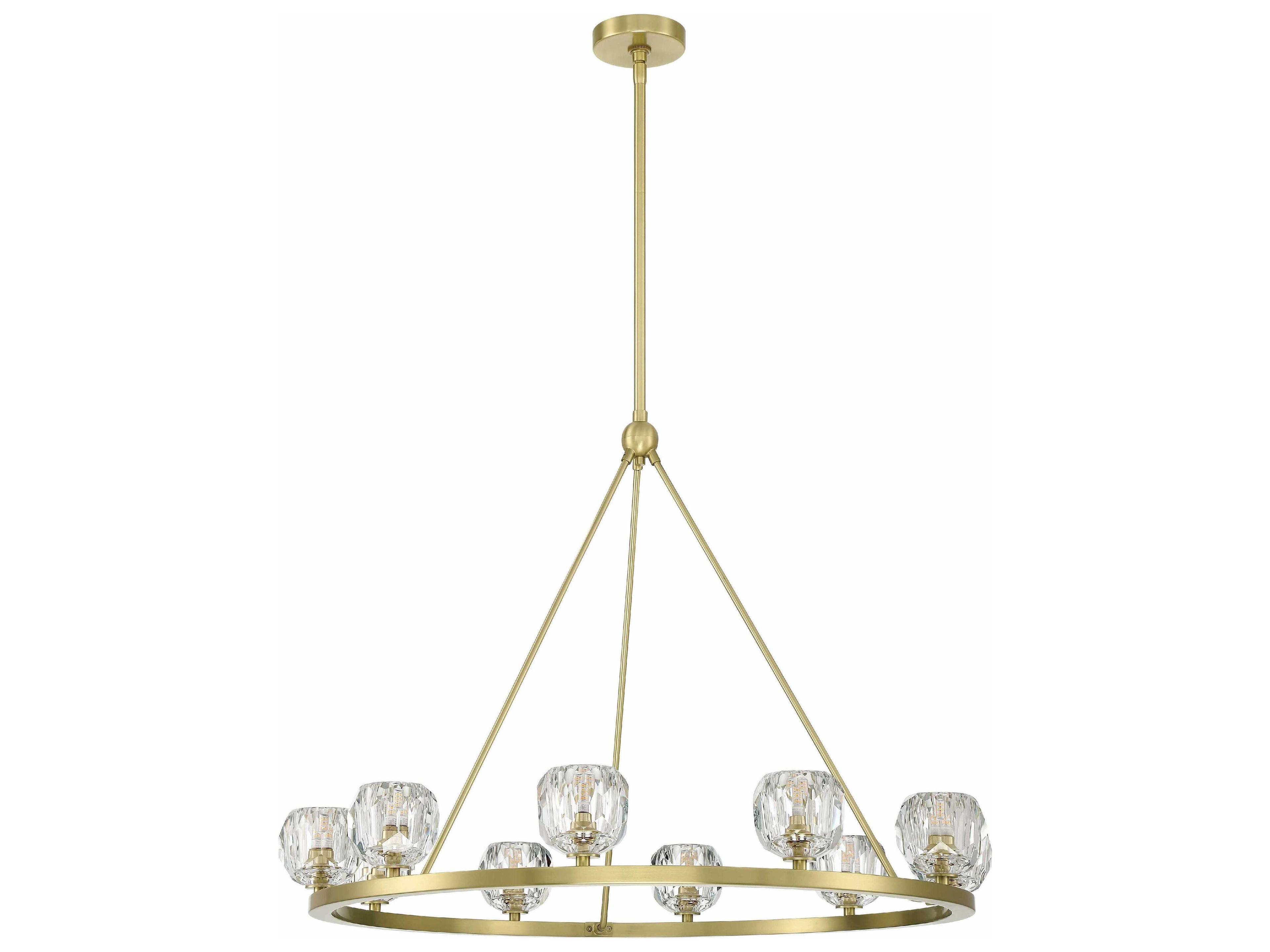 Crystorama Aragon 10-Light Soft Brass Crystal Glass Globe Chandelier