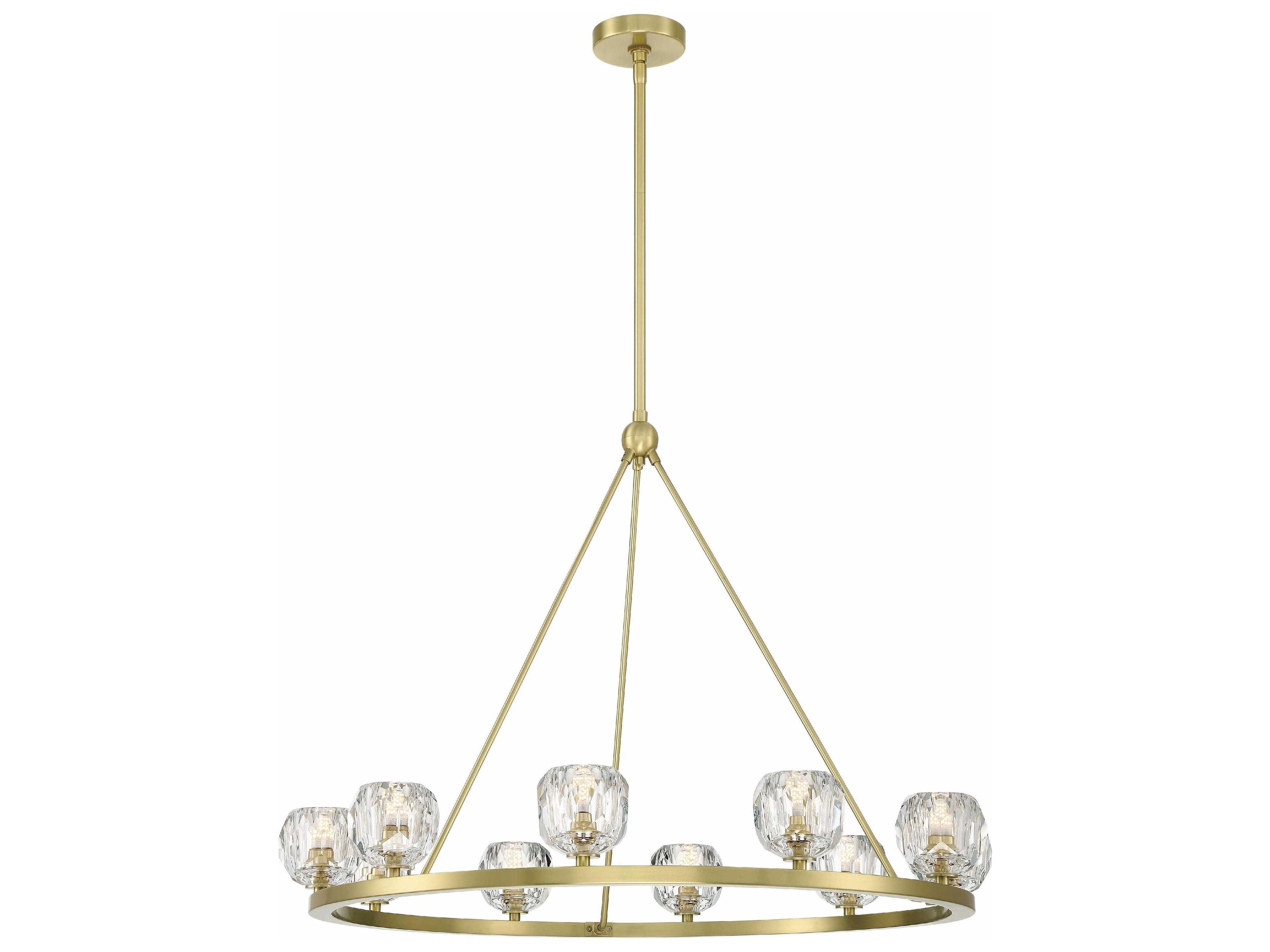 Crystorama Aragon 10-Light Soft Brass Crystal Glass Globe Chandelier