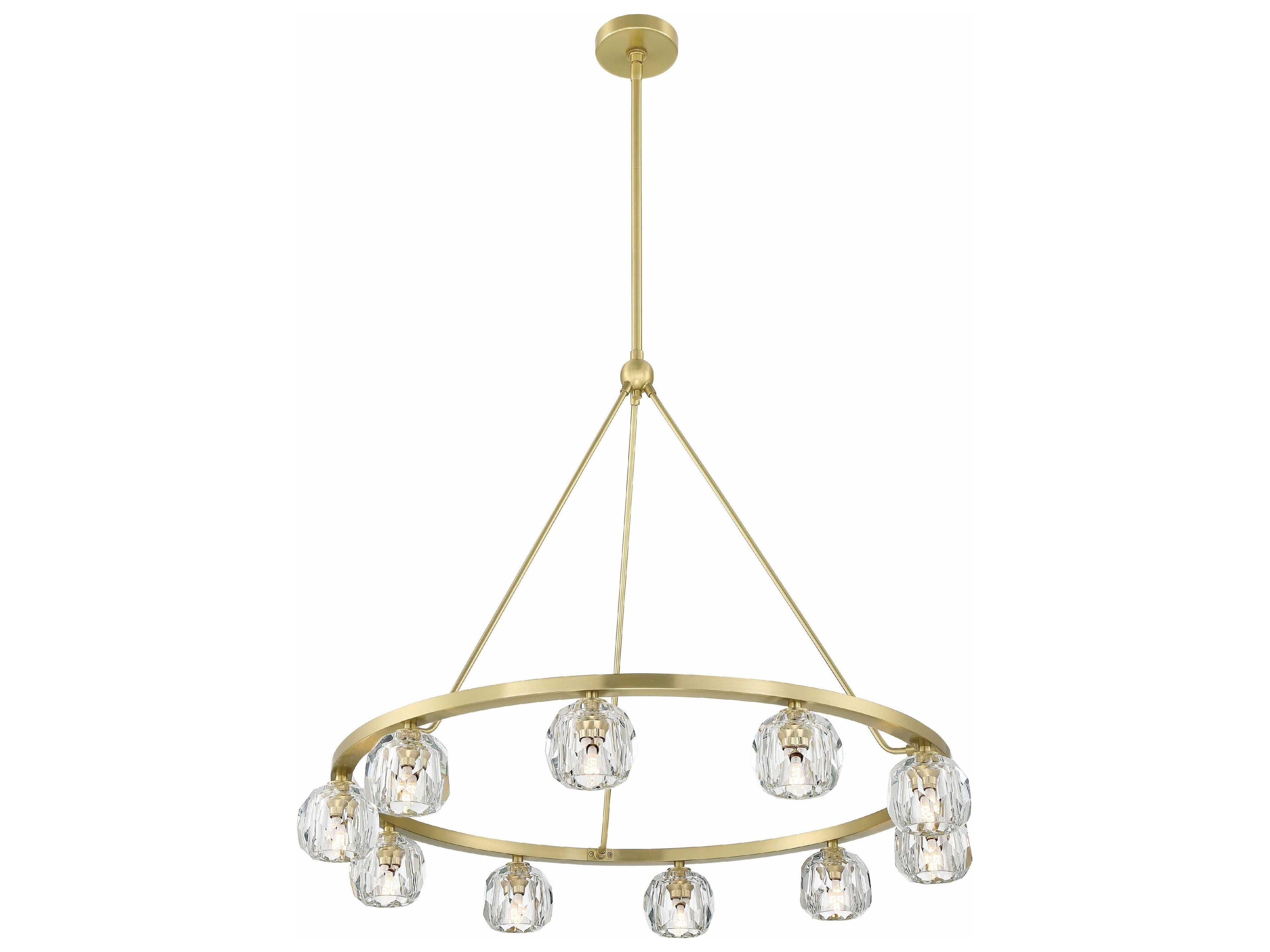 Crystorama Aragon 10-Light Soft Brass Crystal Glass Globe Chandelier