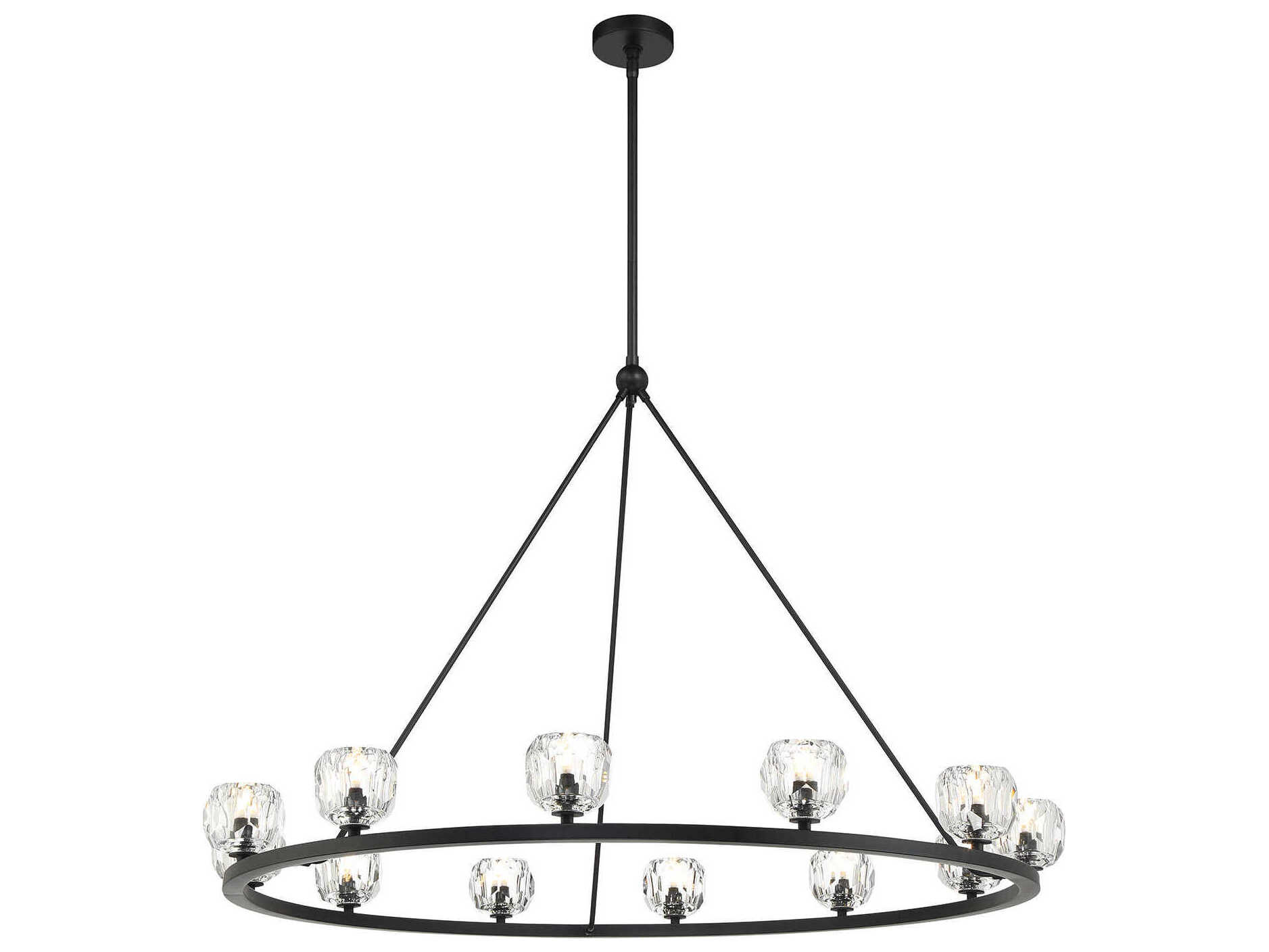 Crystorama Aragon 12-Light Matte Black Chandelier