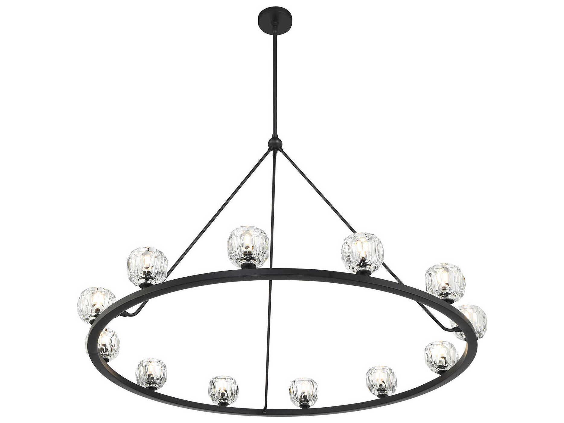 Crystorama Aragon 12-Light Matte Black Chandelier