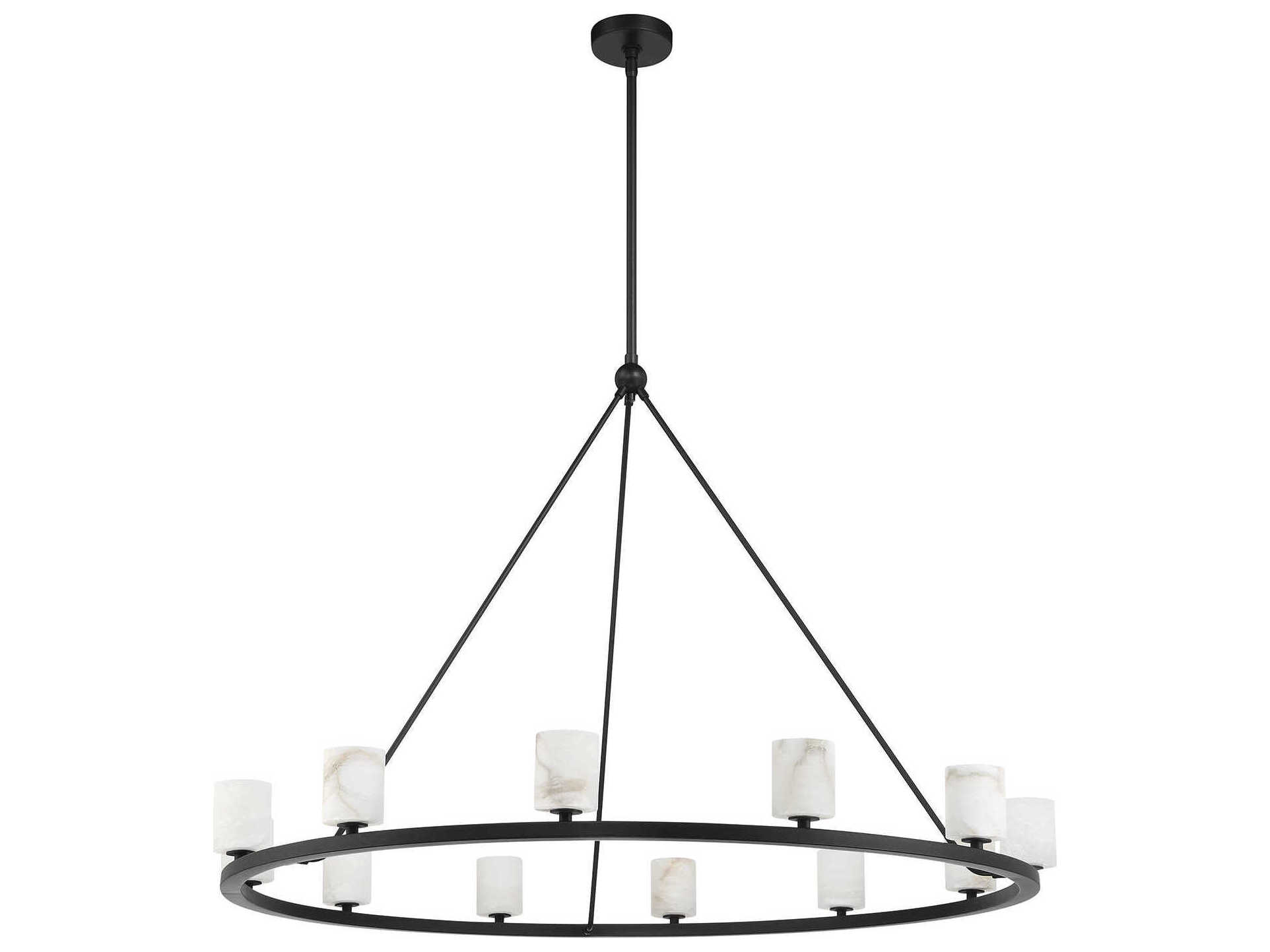 Crystorama Aragon 12-Light Matte Black Chandelier