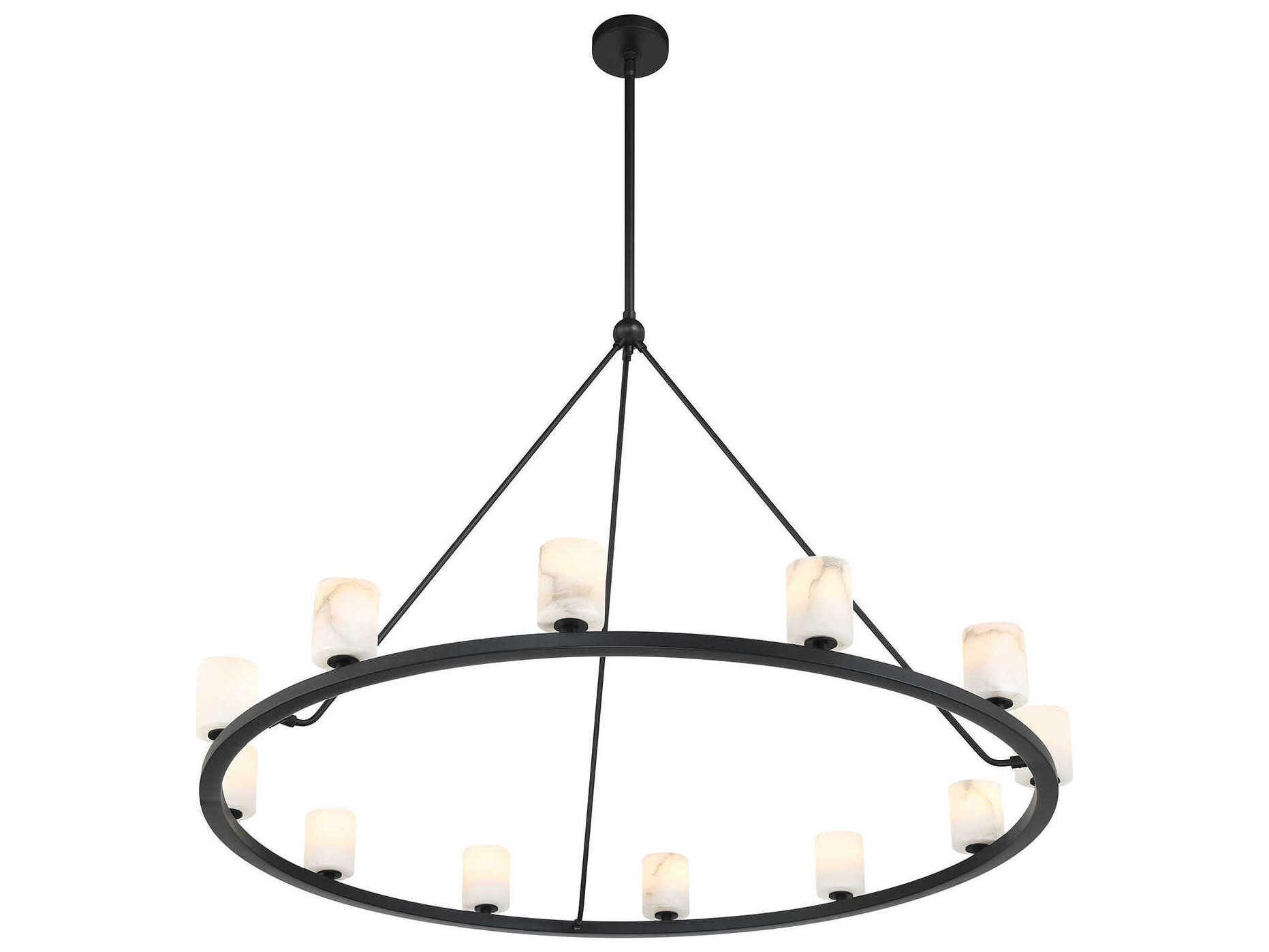 Crystorama Aragon 12-Light Matte Black Chandelier