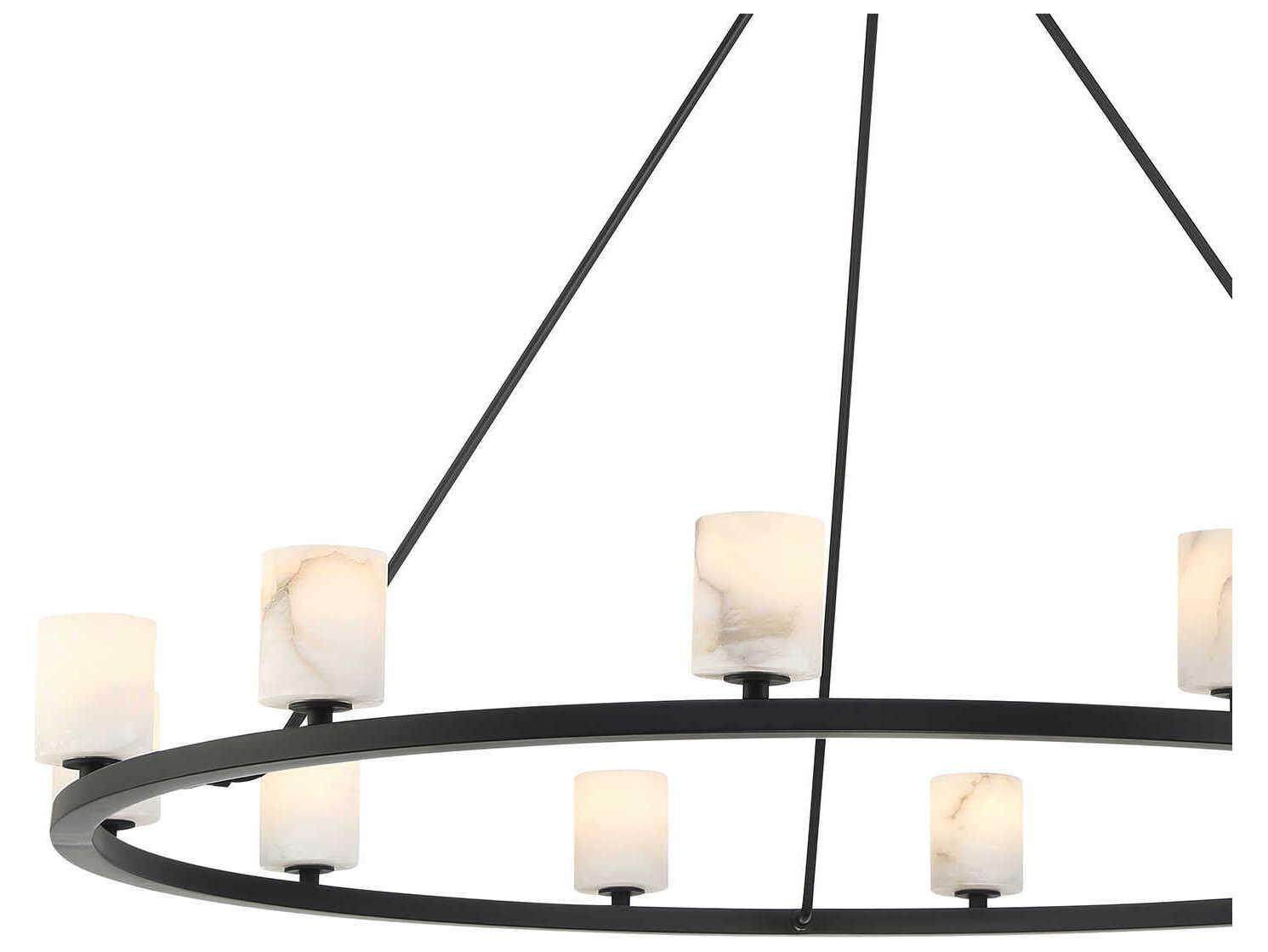 Crystorama Aragon 12-Light Matte Black Chandelier
