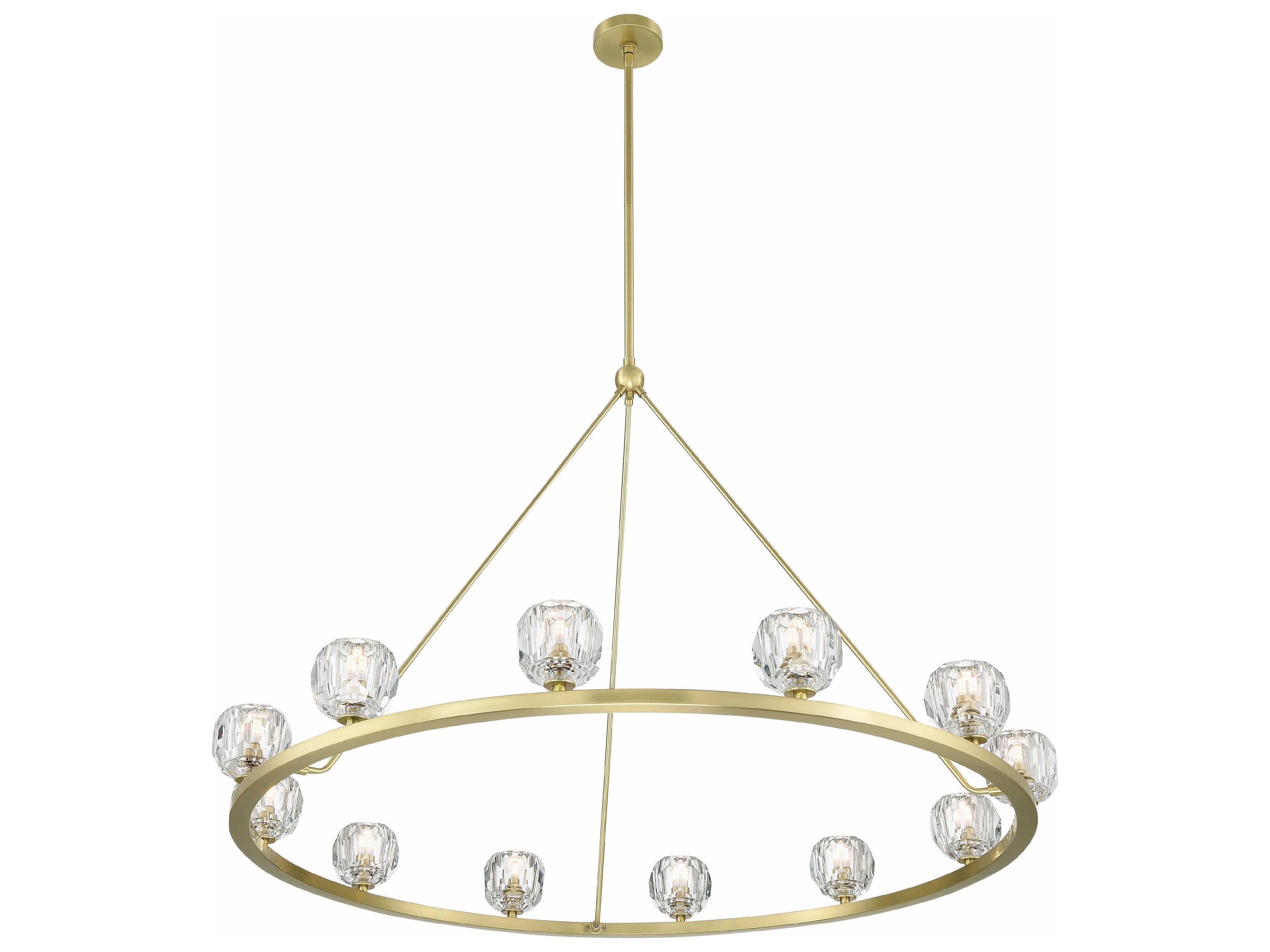 Crystorama Aragon 12-Light Soft Brass Black Crystal Glass Globe Chandelier