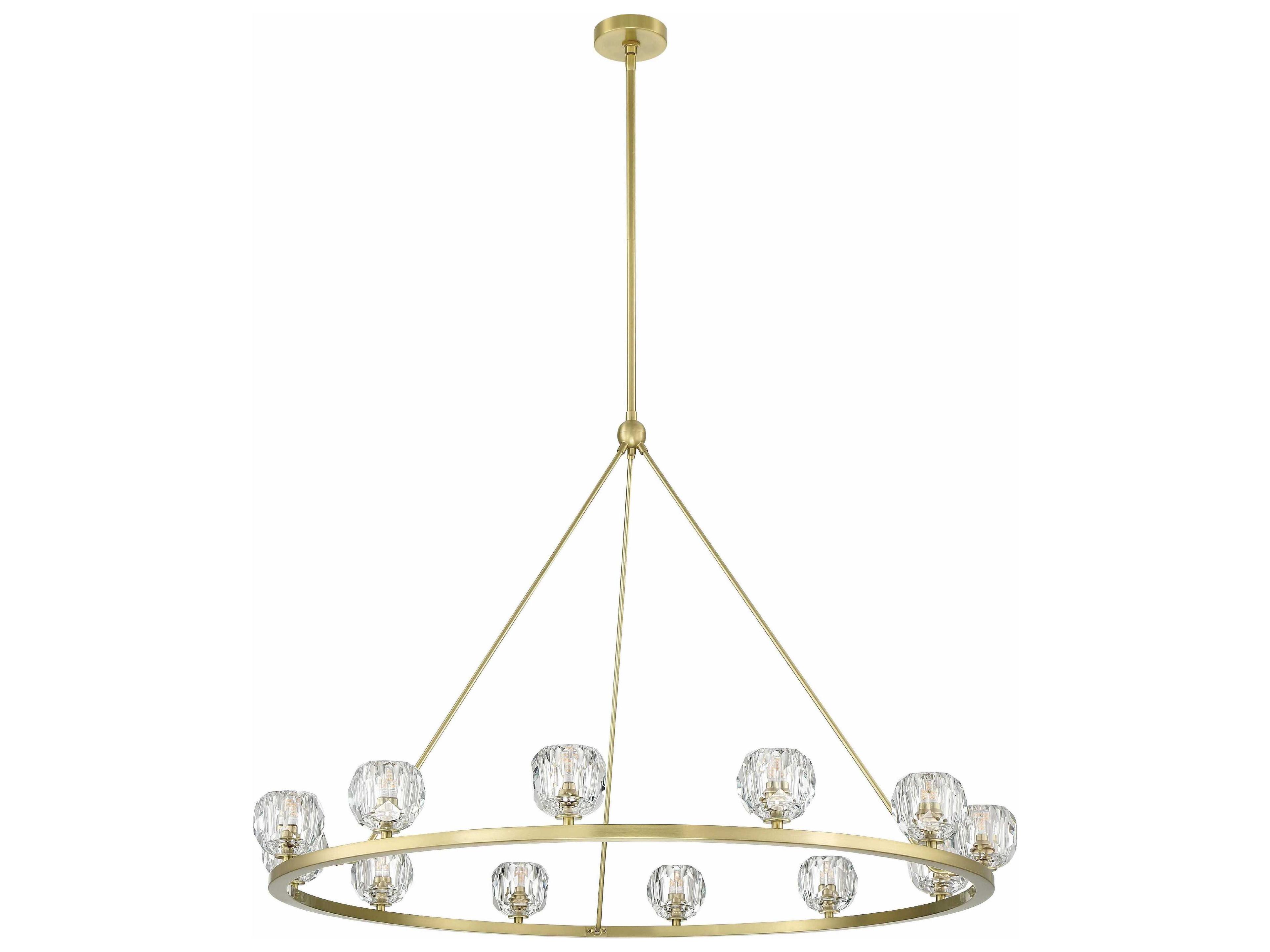 Crystorama Aragon 12-Light Soft Brass Black Crystal Glass Globe Chandelier