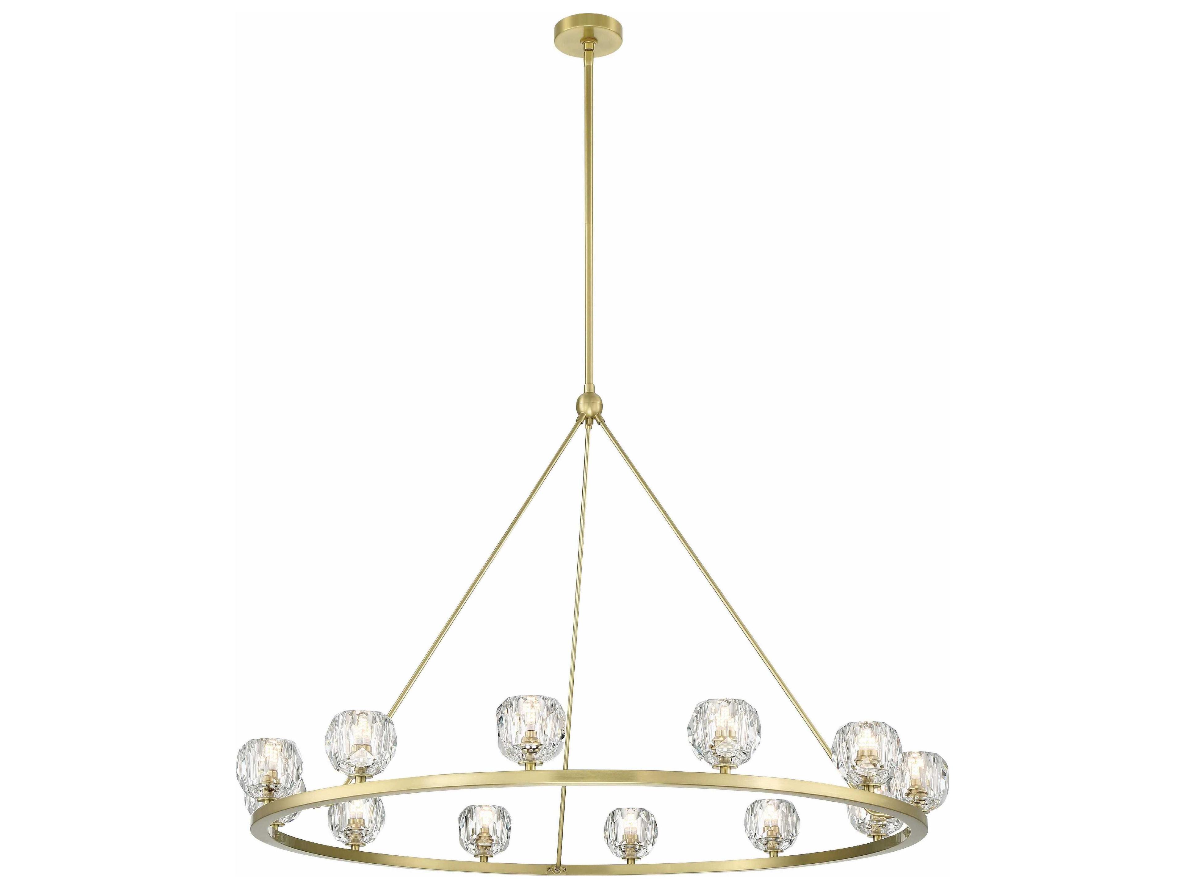 Crystorama Aragon 12-Light Soft Brass Black Crystal Glass Globe Chandelier