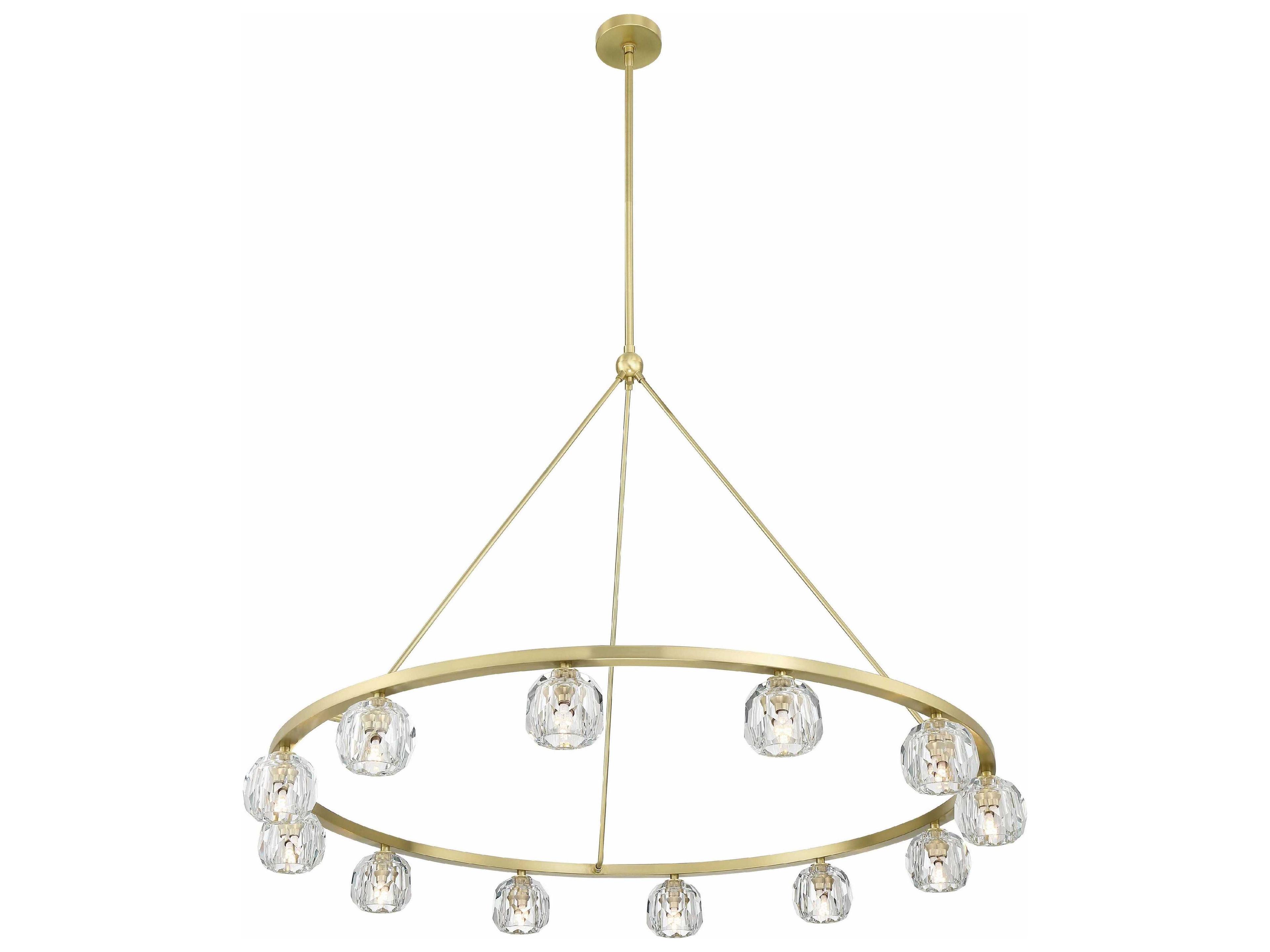 Crystorama Aragon 12-Light Soft Brass Black Crystal Glass Globe Chandelier