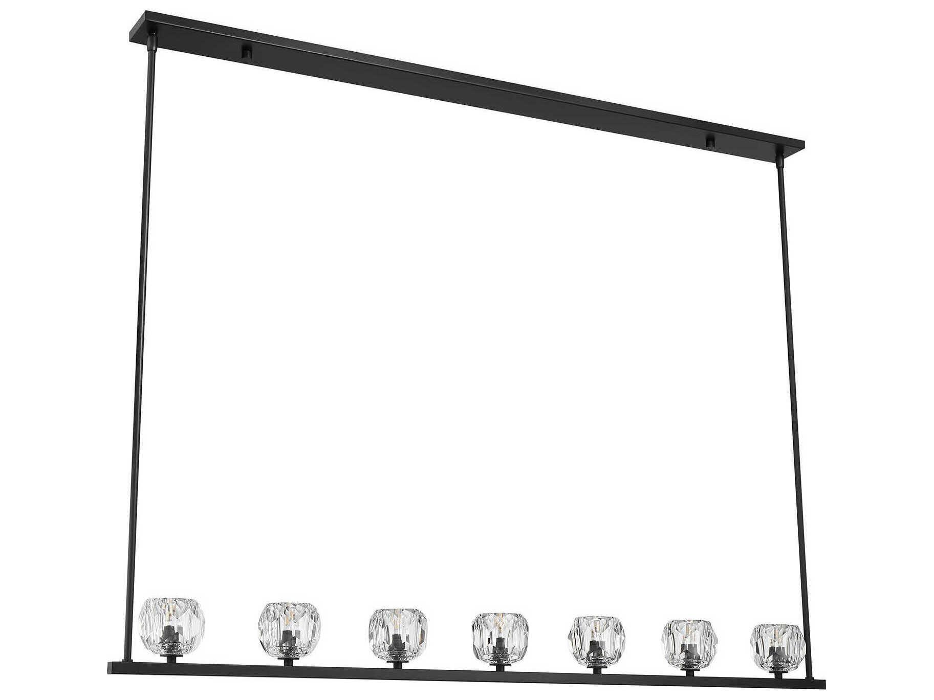 Crystorama Aragon 7-Light Matte Black Linear Island Pendant