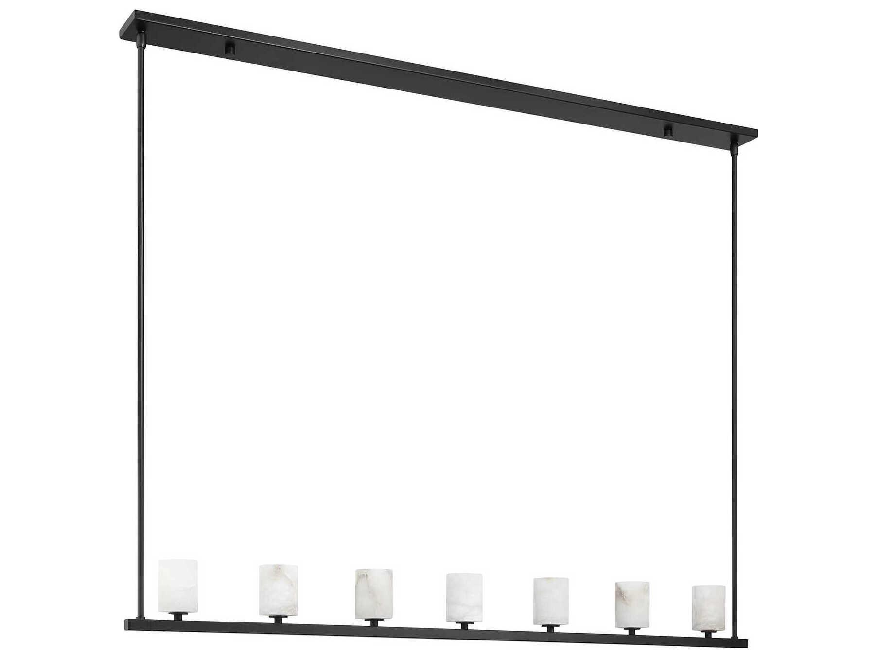 Crystorama Aragon 7-Light Matte Black Linear Island Pendant