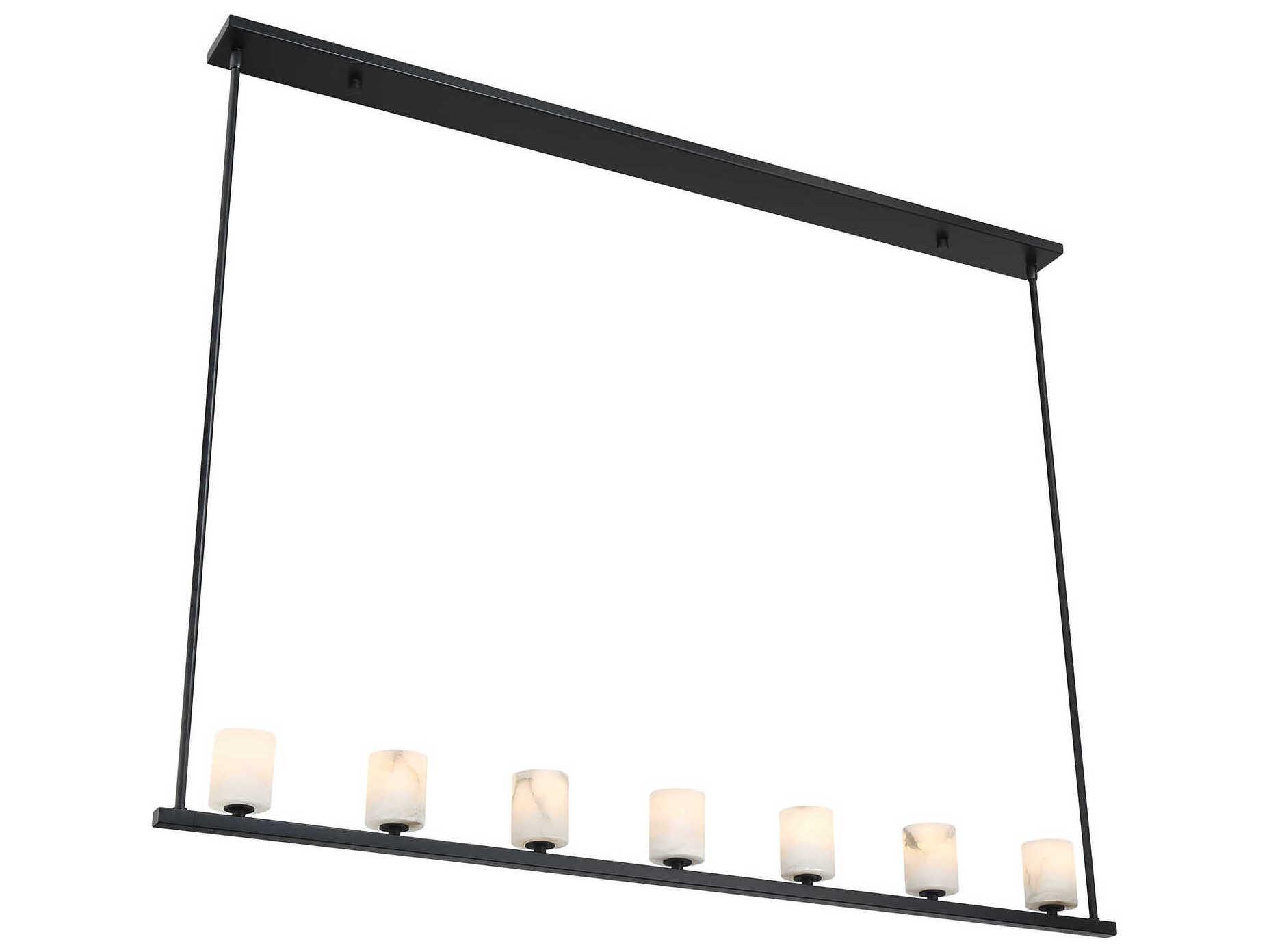 Crystorama Aragon 7-Light Matte Black Linear Island Pendant