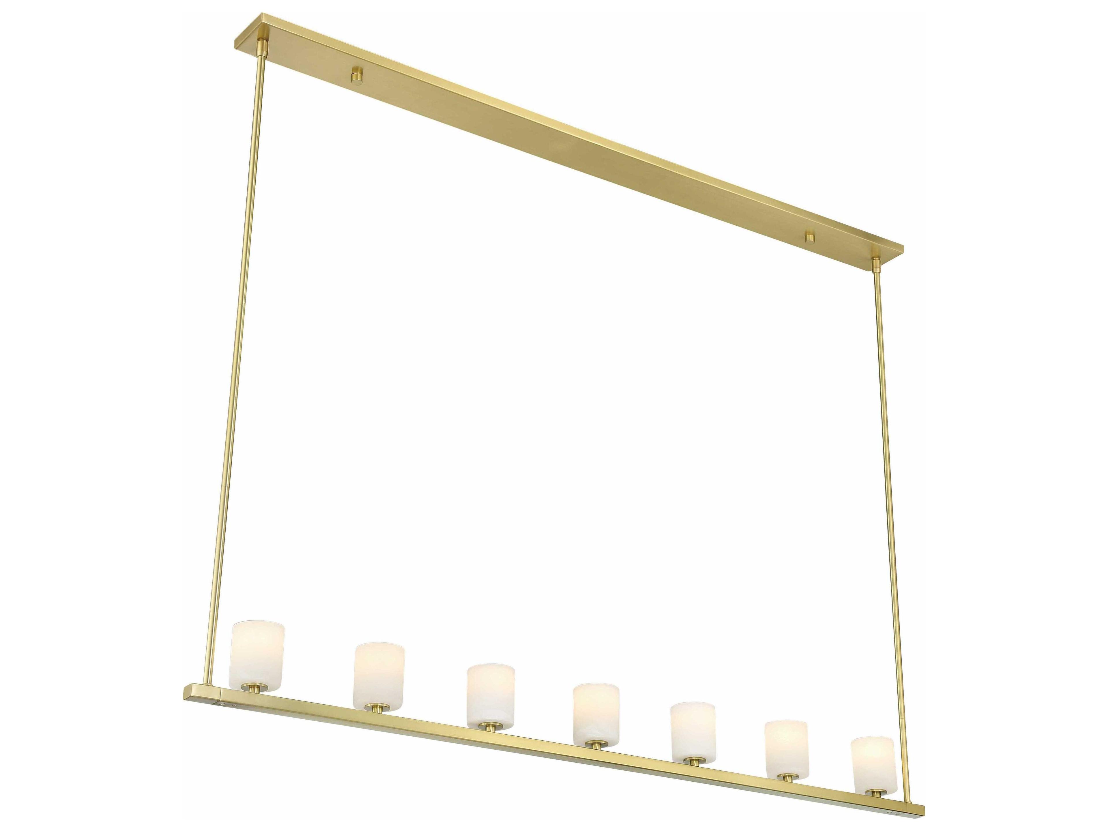 Crystorama Aragon 7-Light Soft Brass Island Pendant