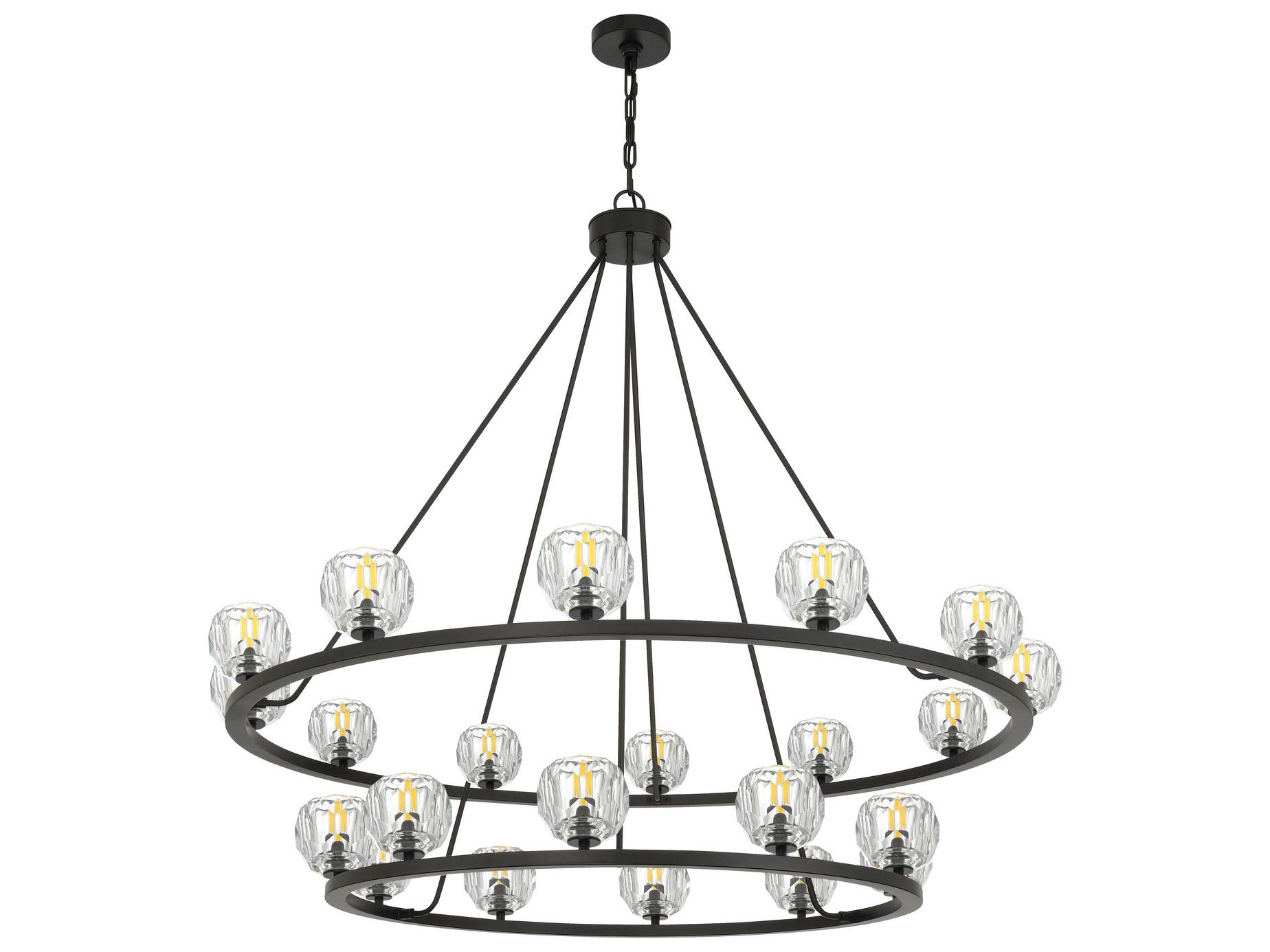 Crystorama Aragon 22-Light Black Tiered Chandelier
