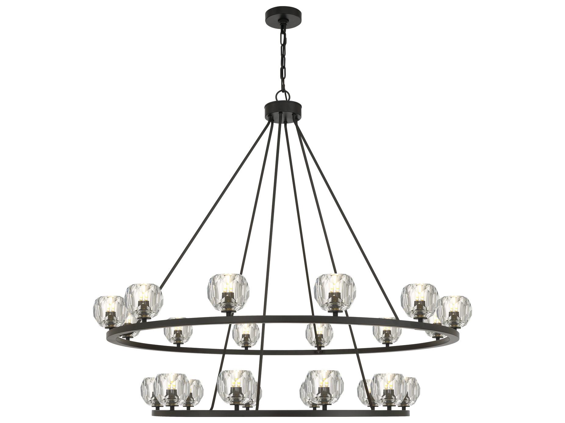 Crystorama Aragon 22-Light Black Tiered Chandelier