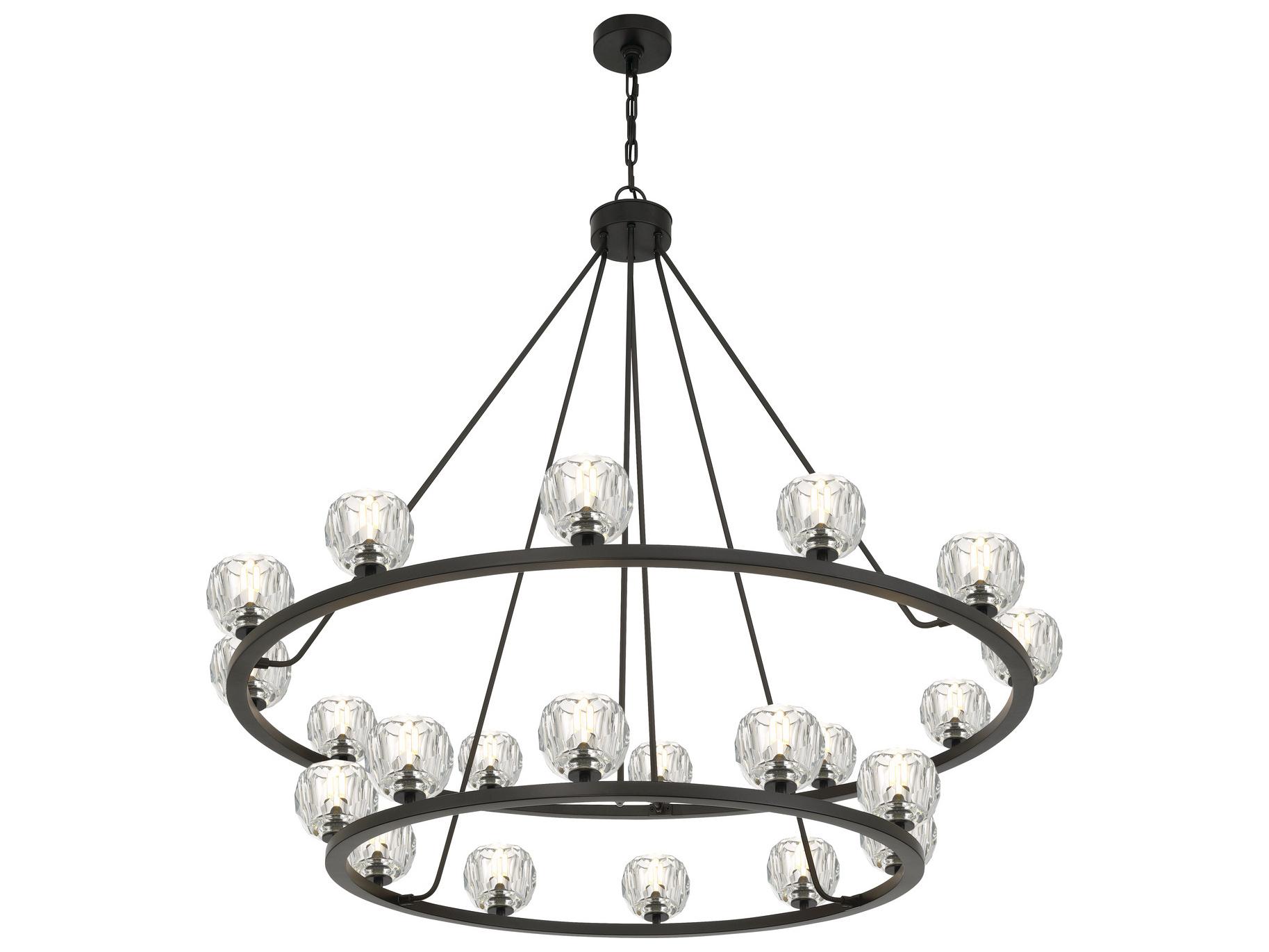 Crystorama Aragon 22-Light Black Tiered Chandelier