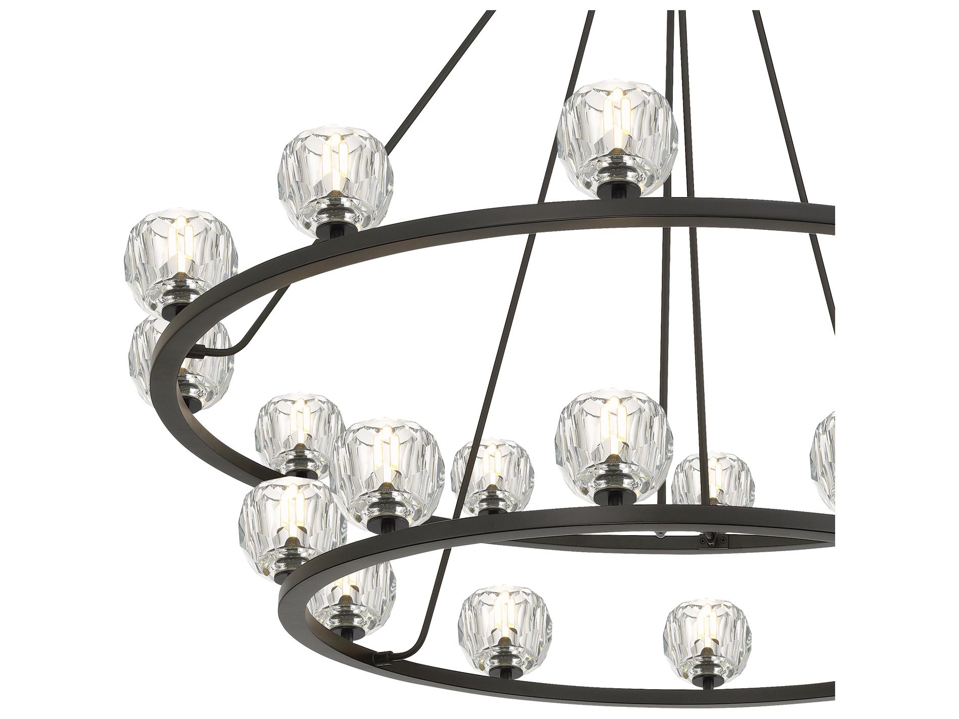 Crystorama Aragon 22-Light Black Tiered Chandelier