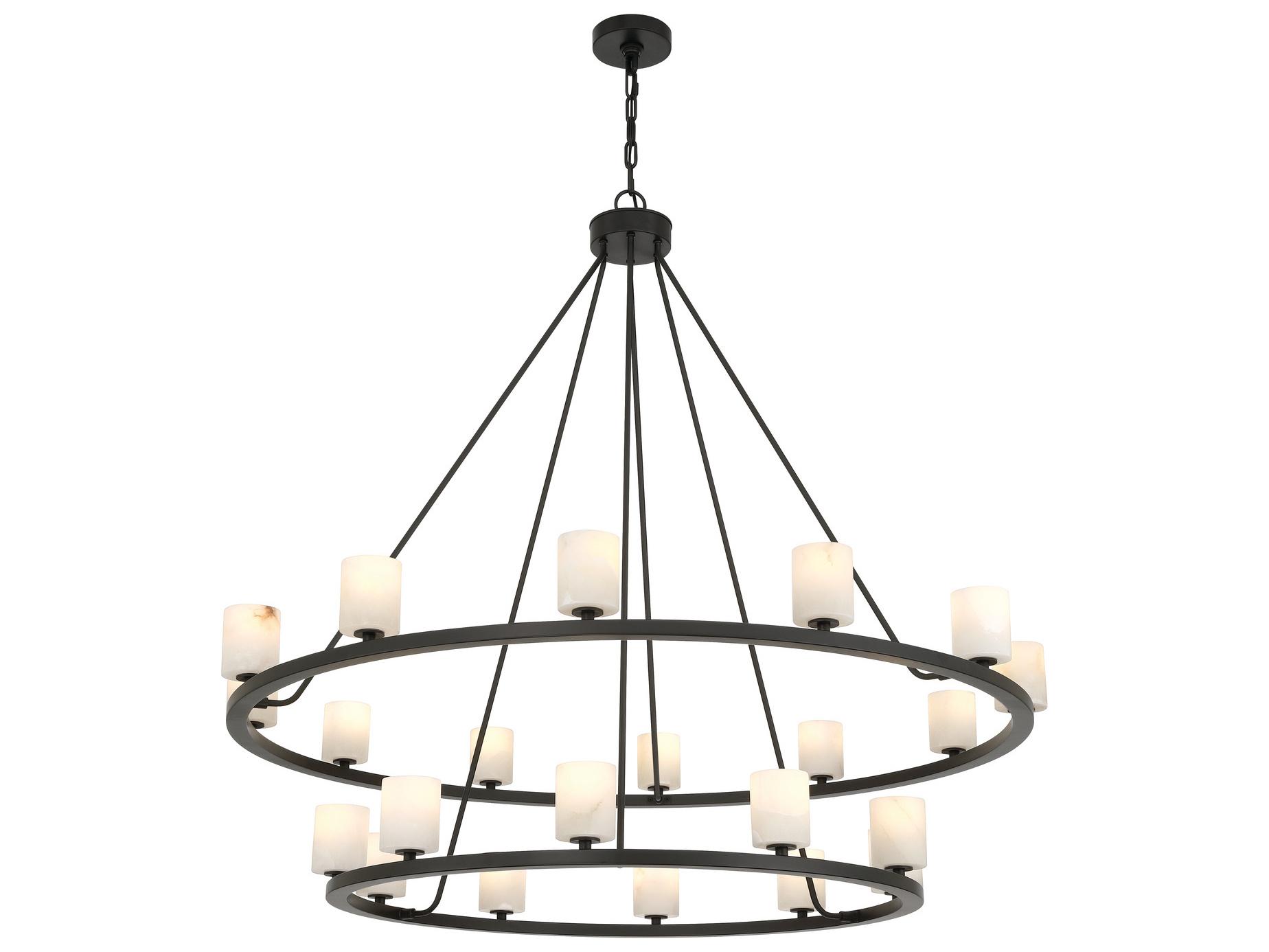 Crystorama Aragon 22-Light Black Tiered Chandelier