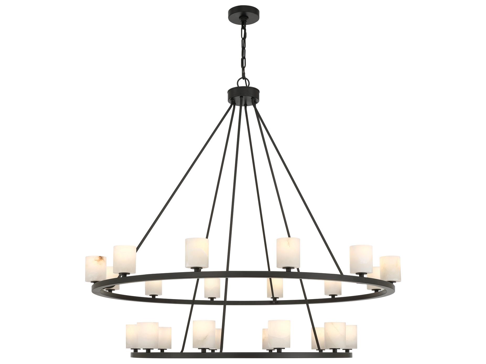 Crystorama Aragon 22-Light Black Tiered Chandelier