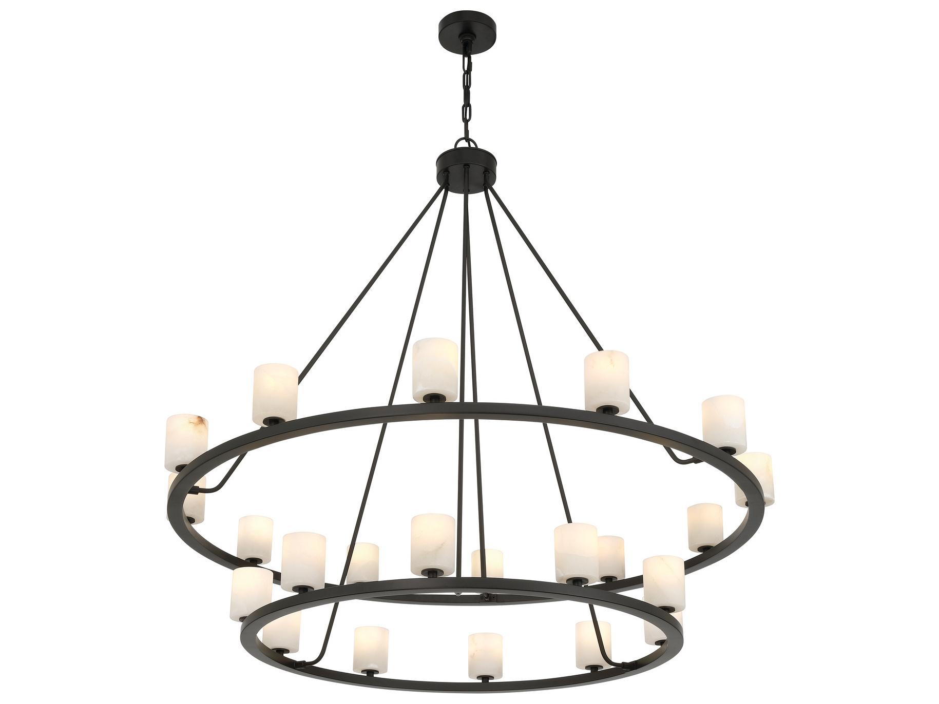 Crystorama Aragon 22-Light Black Tiered Chandelier