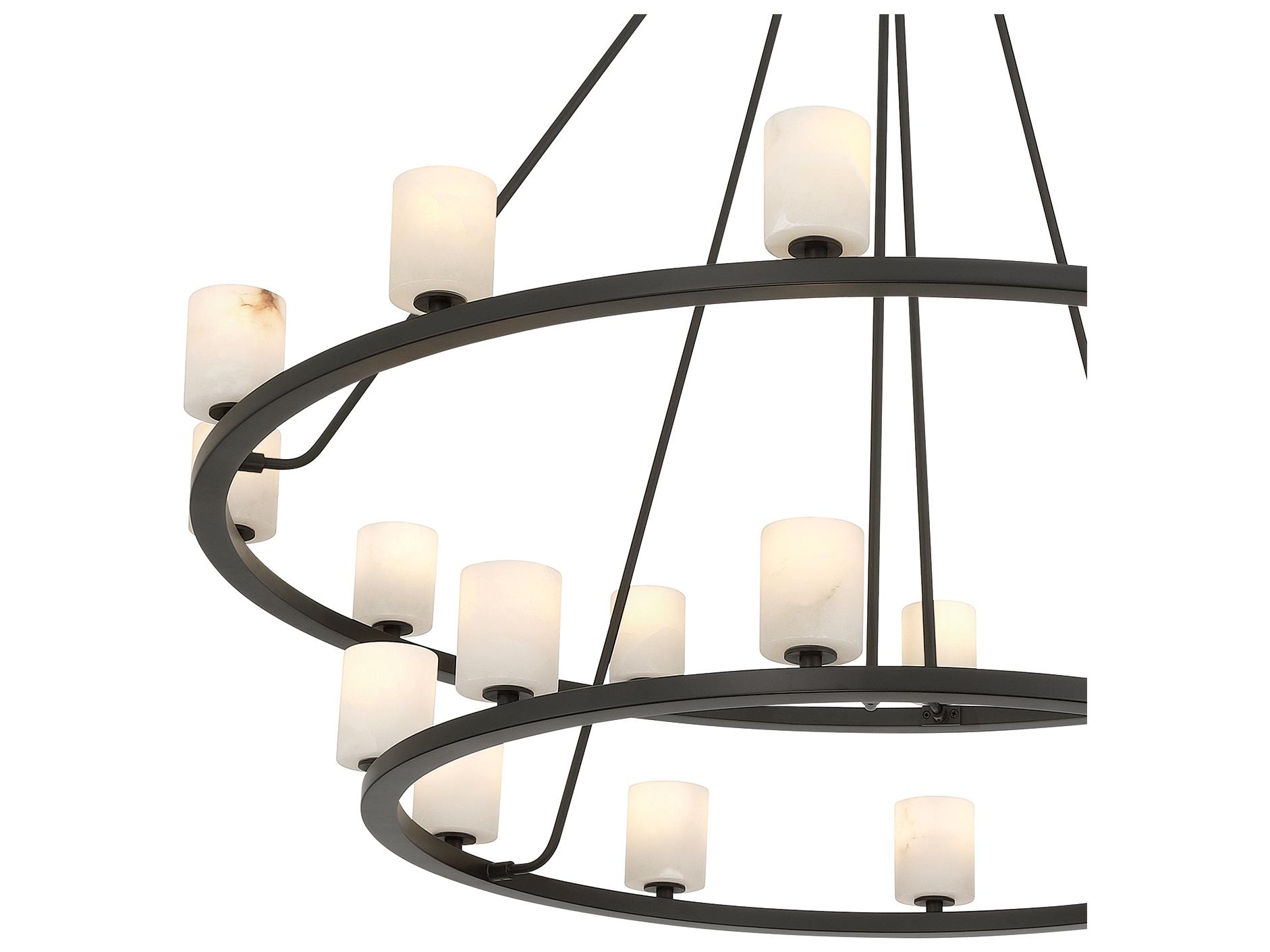 Crystorama Aragon 22-Light Black Tiered Chandelier
