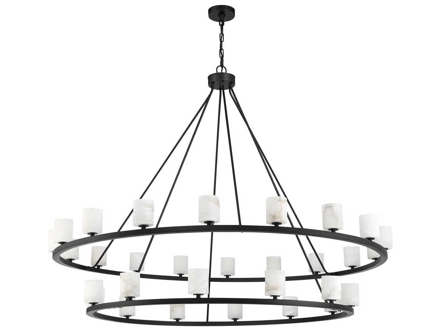 Crystorama Aragon 30-Light Matte Black Tiered Chandelier