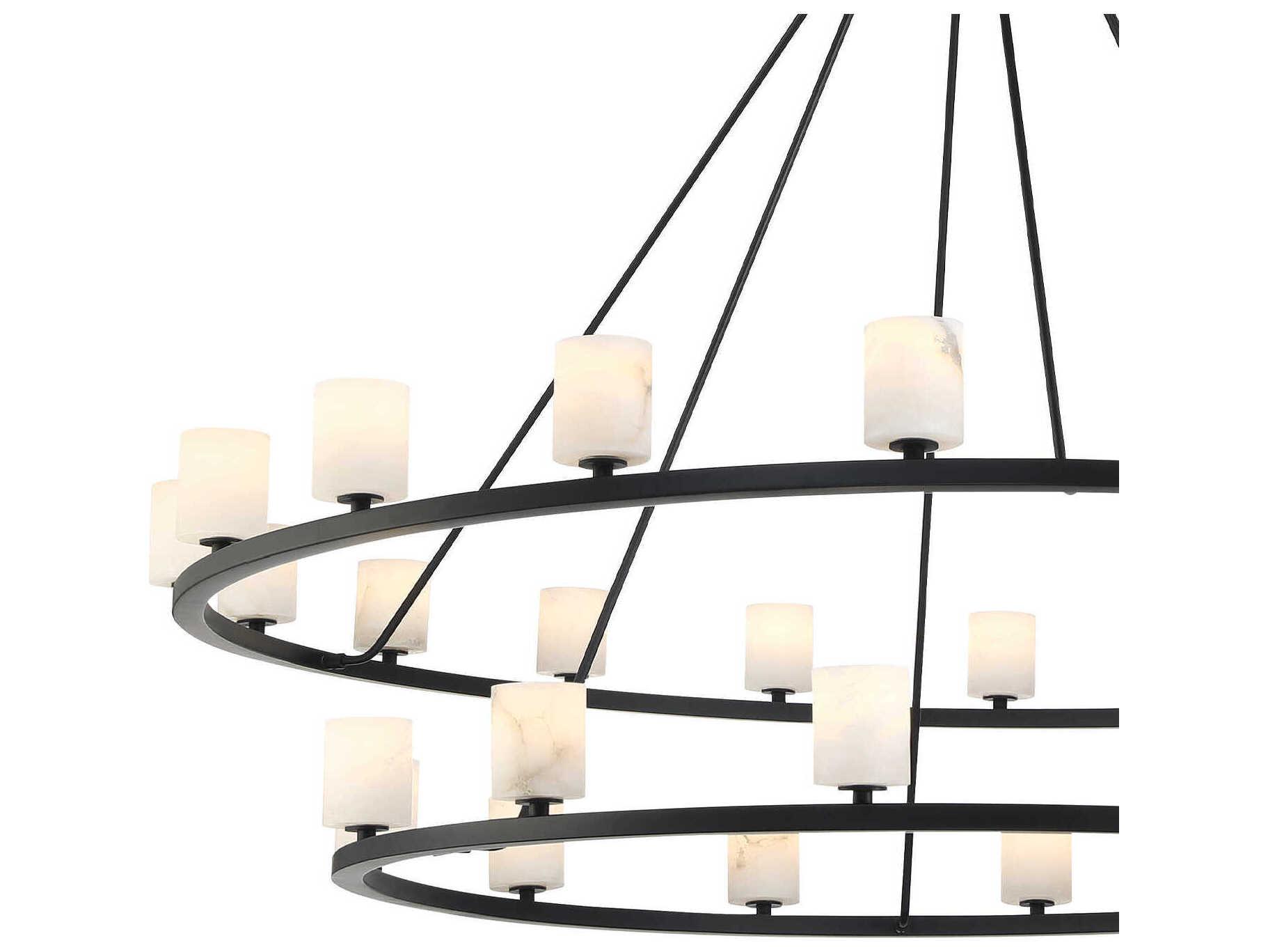Crystorama Aragon 30-Light Matte Black Tiered Chandelier