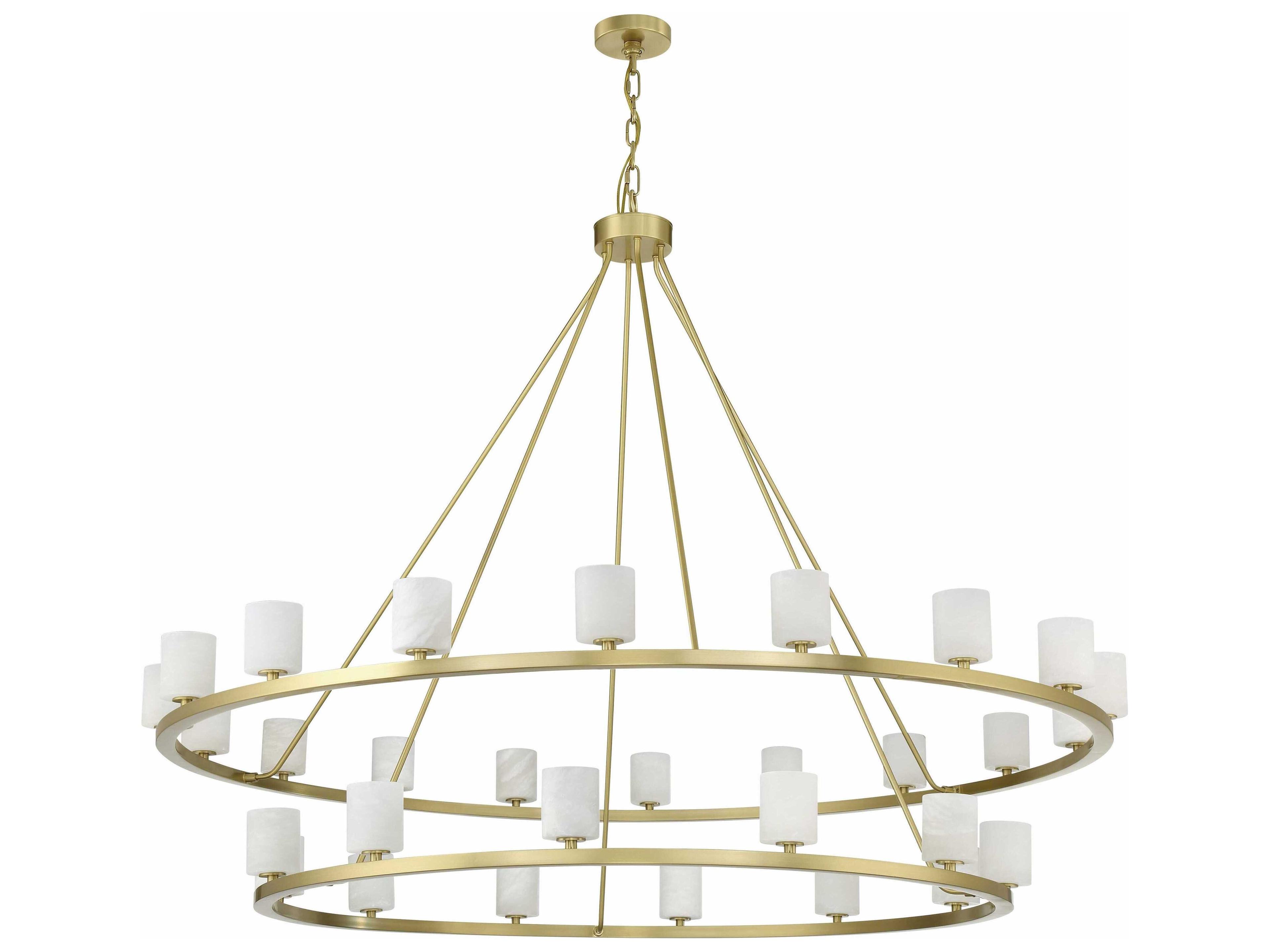 Crystorama Aragon 30-Light Soft Brass Tiered Chandelier