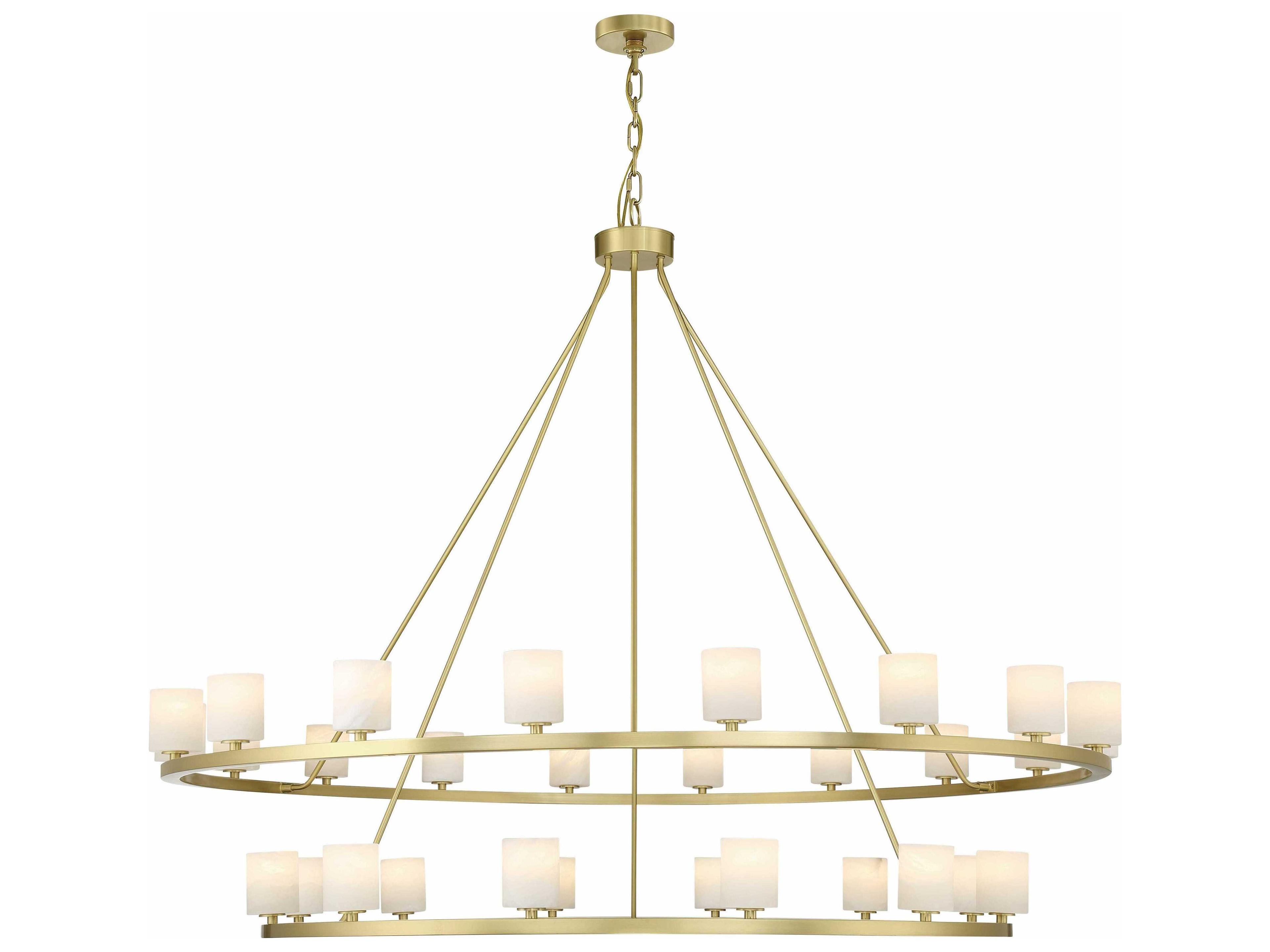 Crystorama Aragon 30-Light Soft Brass Tiered Chandelier