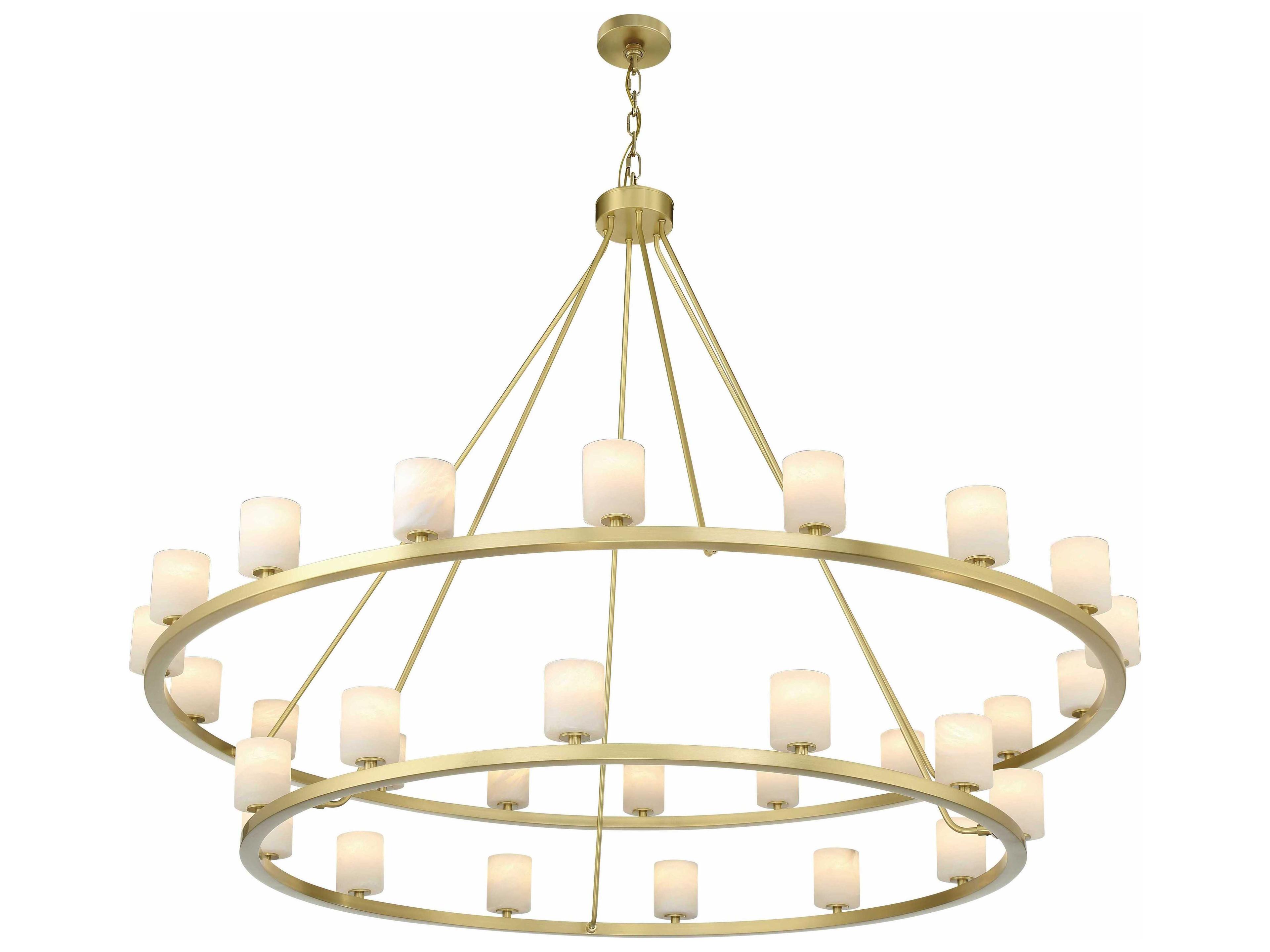 Crystorama Aragon 30-Light Soft Brass Tiered Chandelier