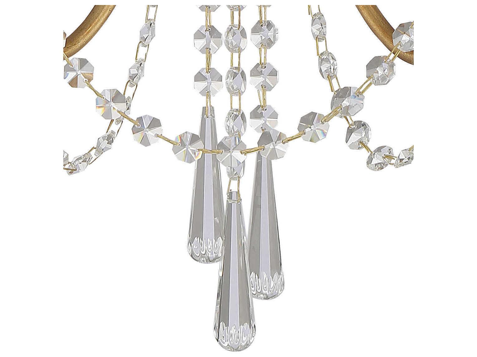 Crystorama Arcadia 2-Light Antique Gold Crystal Wall Sconce
