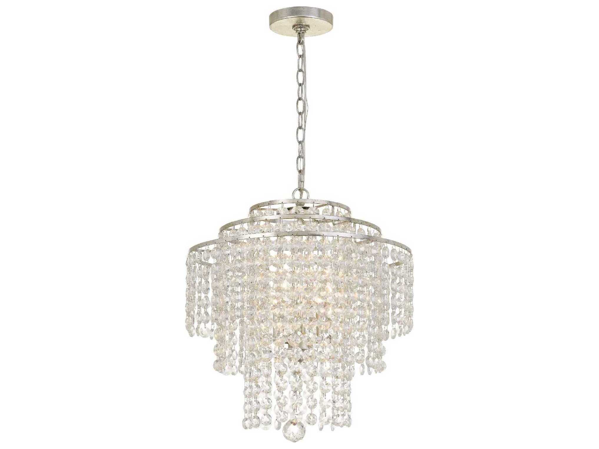 Crystorama Arielle 4-Light Black Crystal Candelabra Tiered Chandelier