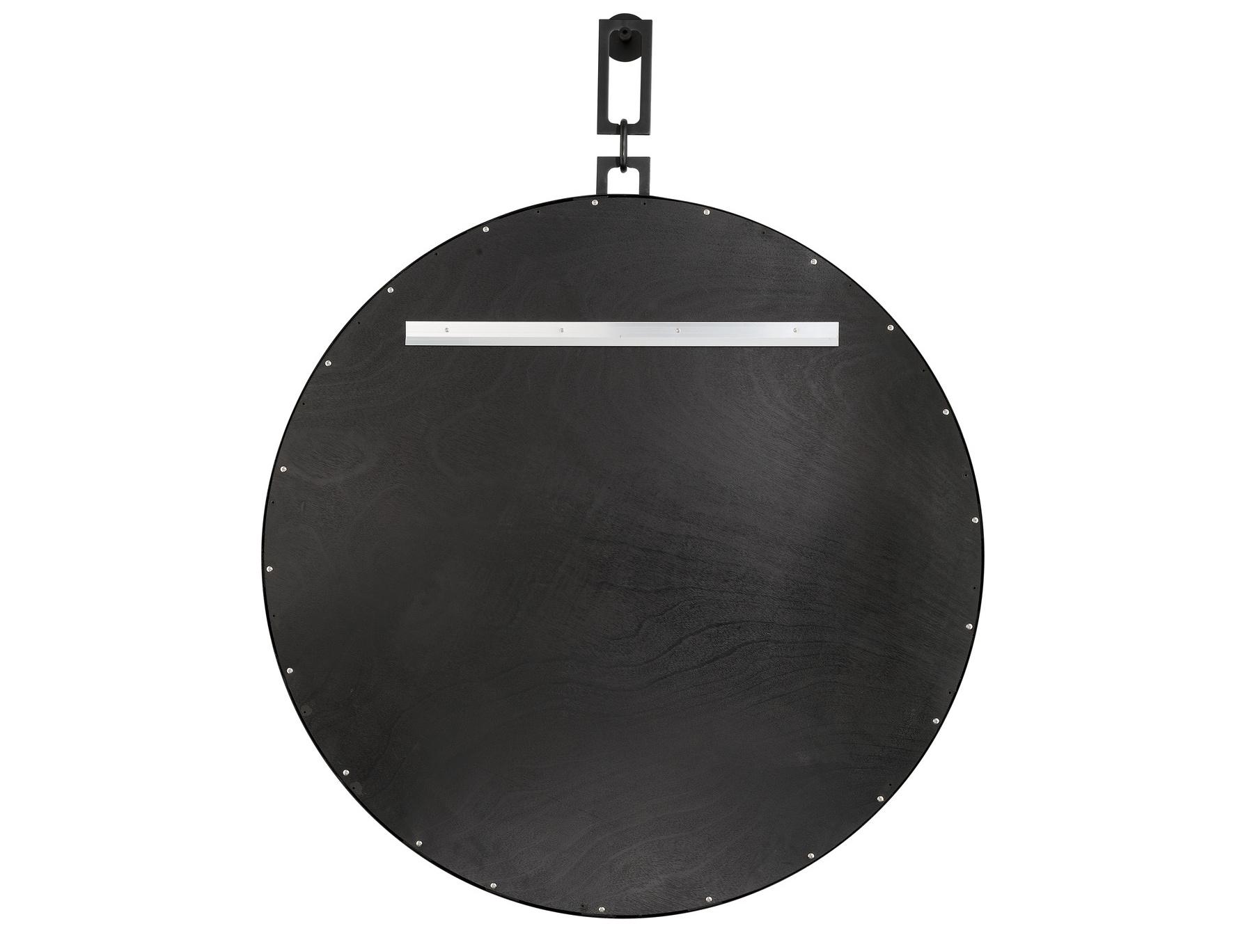 Crystorama Alston Black Wall Mirror Round