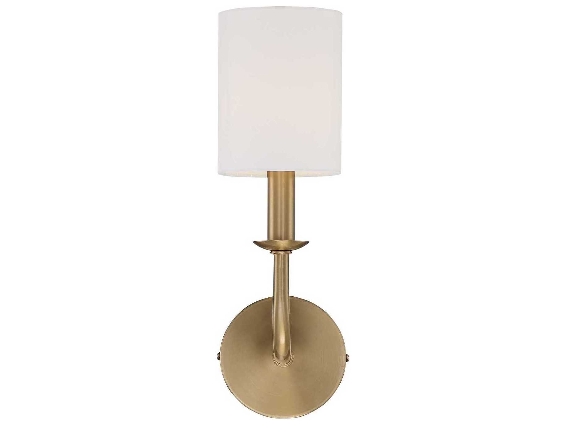 Crystorama Bailey 1-Light Aged Brass Steel Wall Sconce