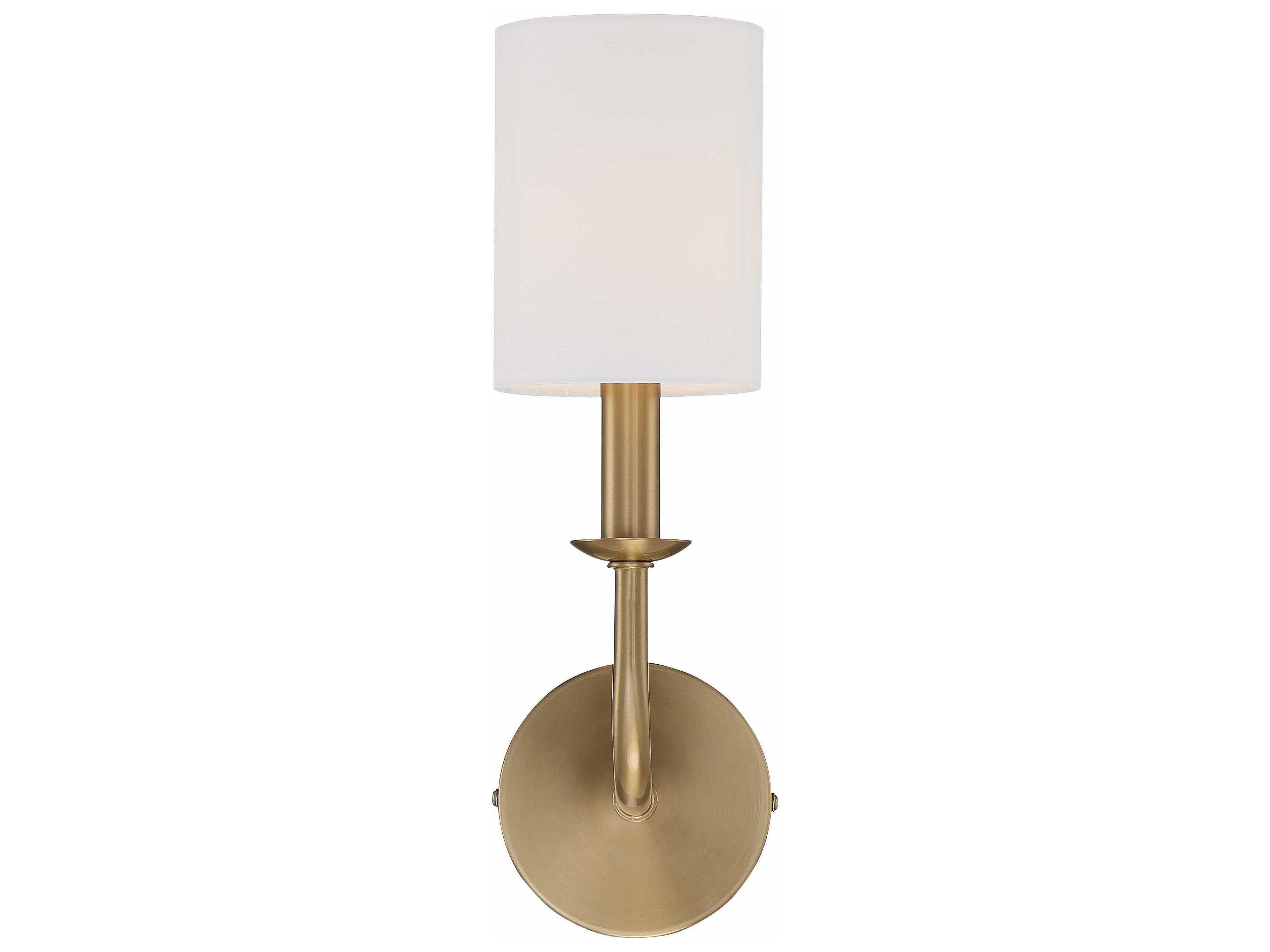 Crystorama Bailey 1-Light Aged Brass Steel Wall Sconce