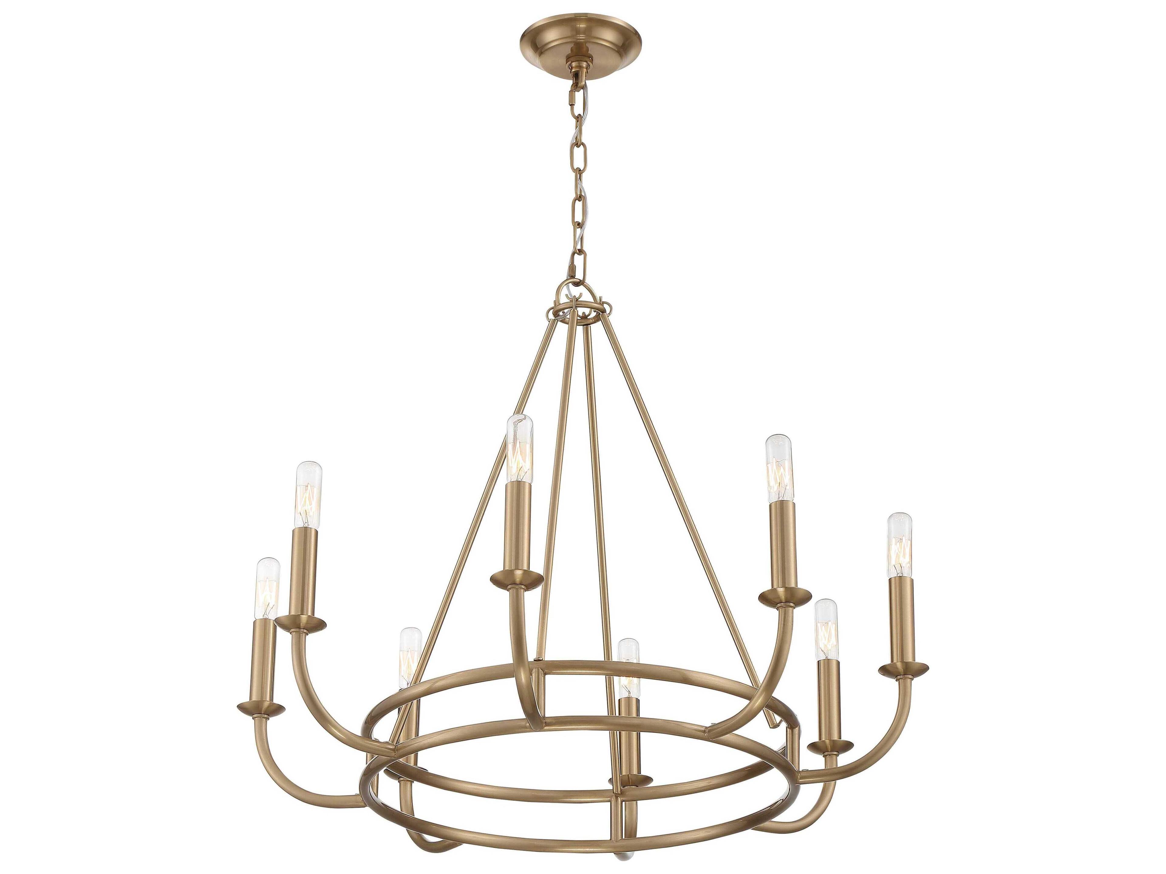 Crystorama Bailey 8-Light Aged Brass Candelabra Chandelier