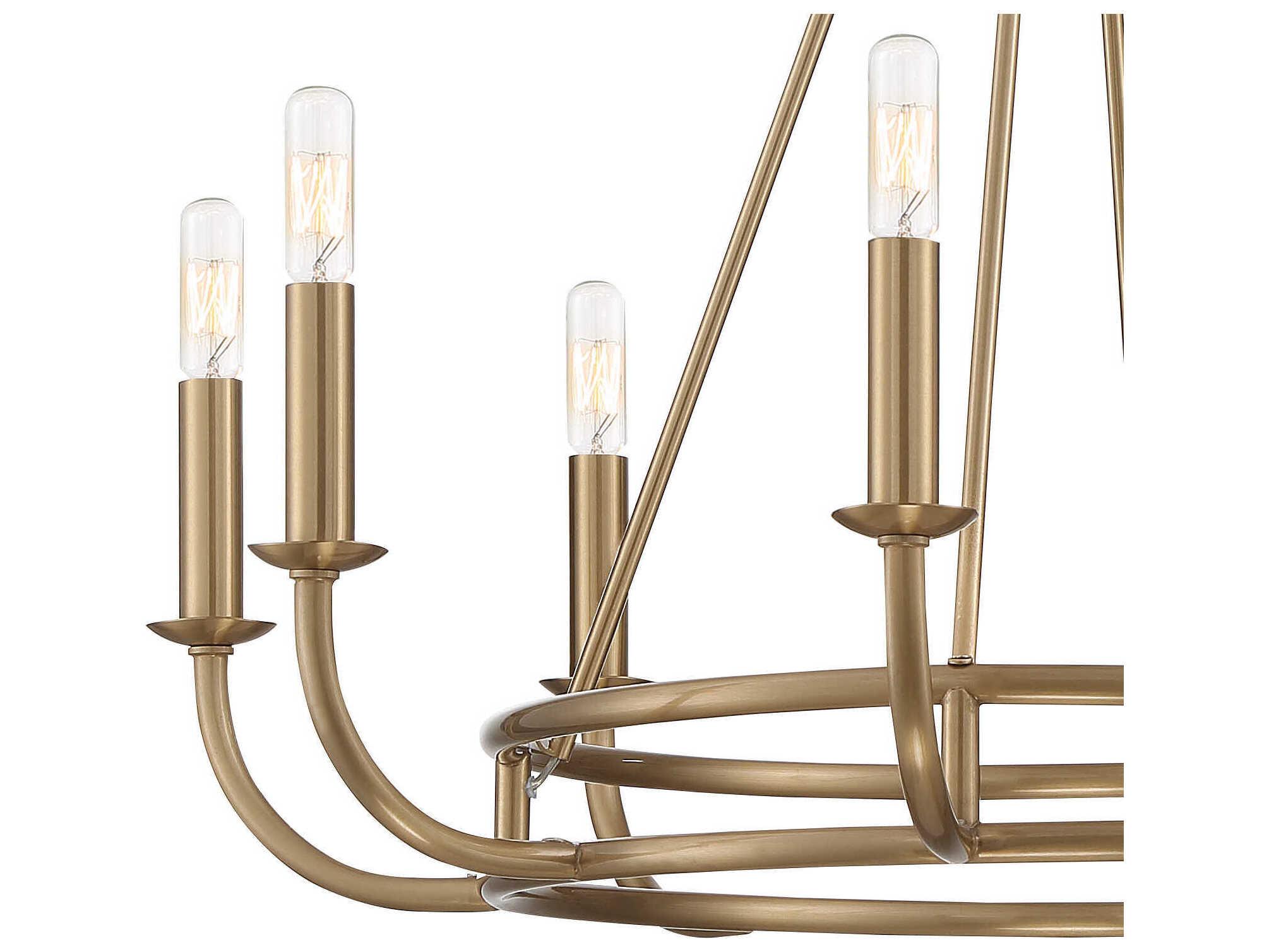 Crystorama Bailey 8-Light Aged Brass Candelabra Chandelier