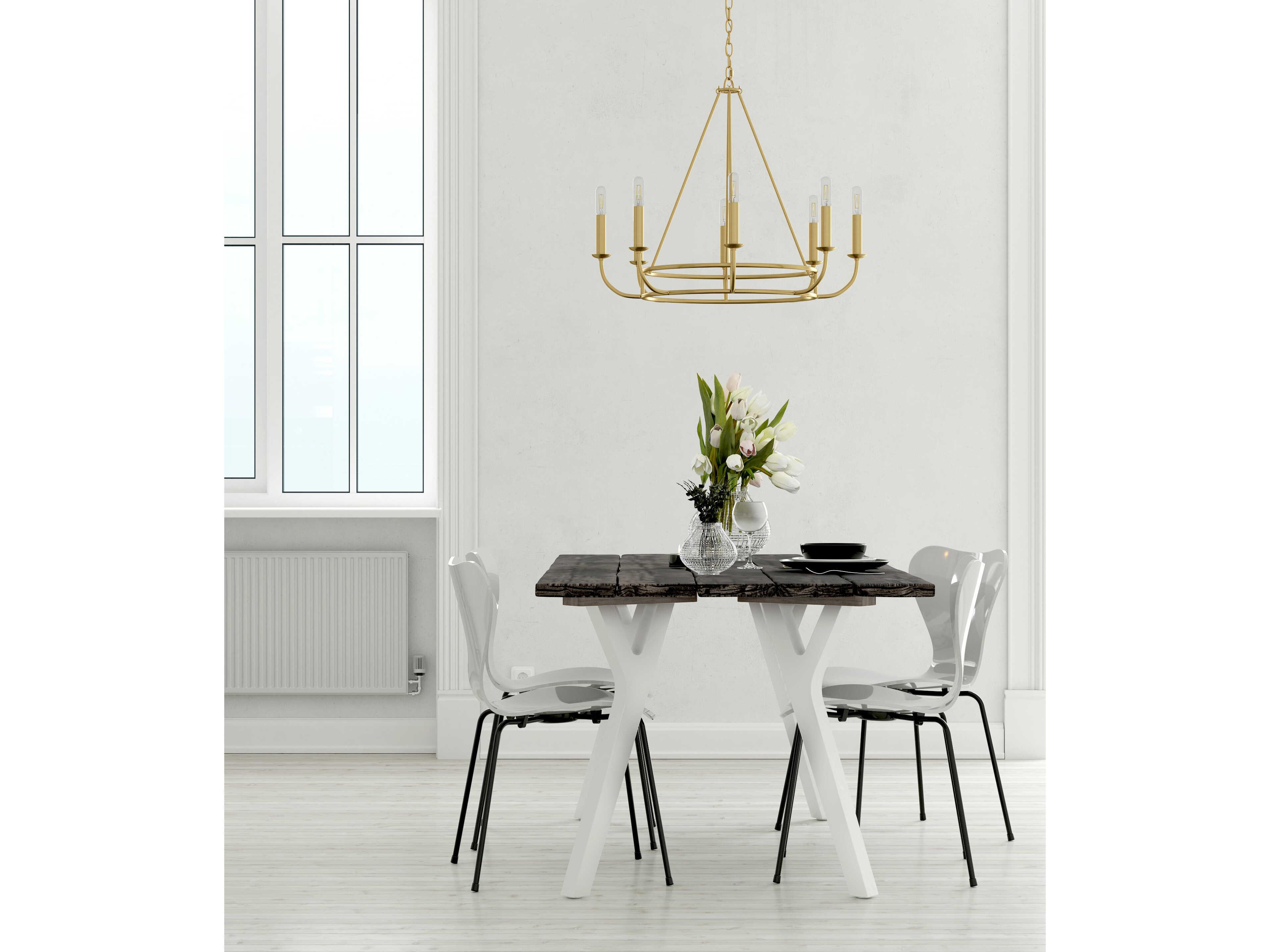 Crystorama Bailey 8-Light Aged Brass Candelabra Chandelier