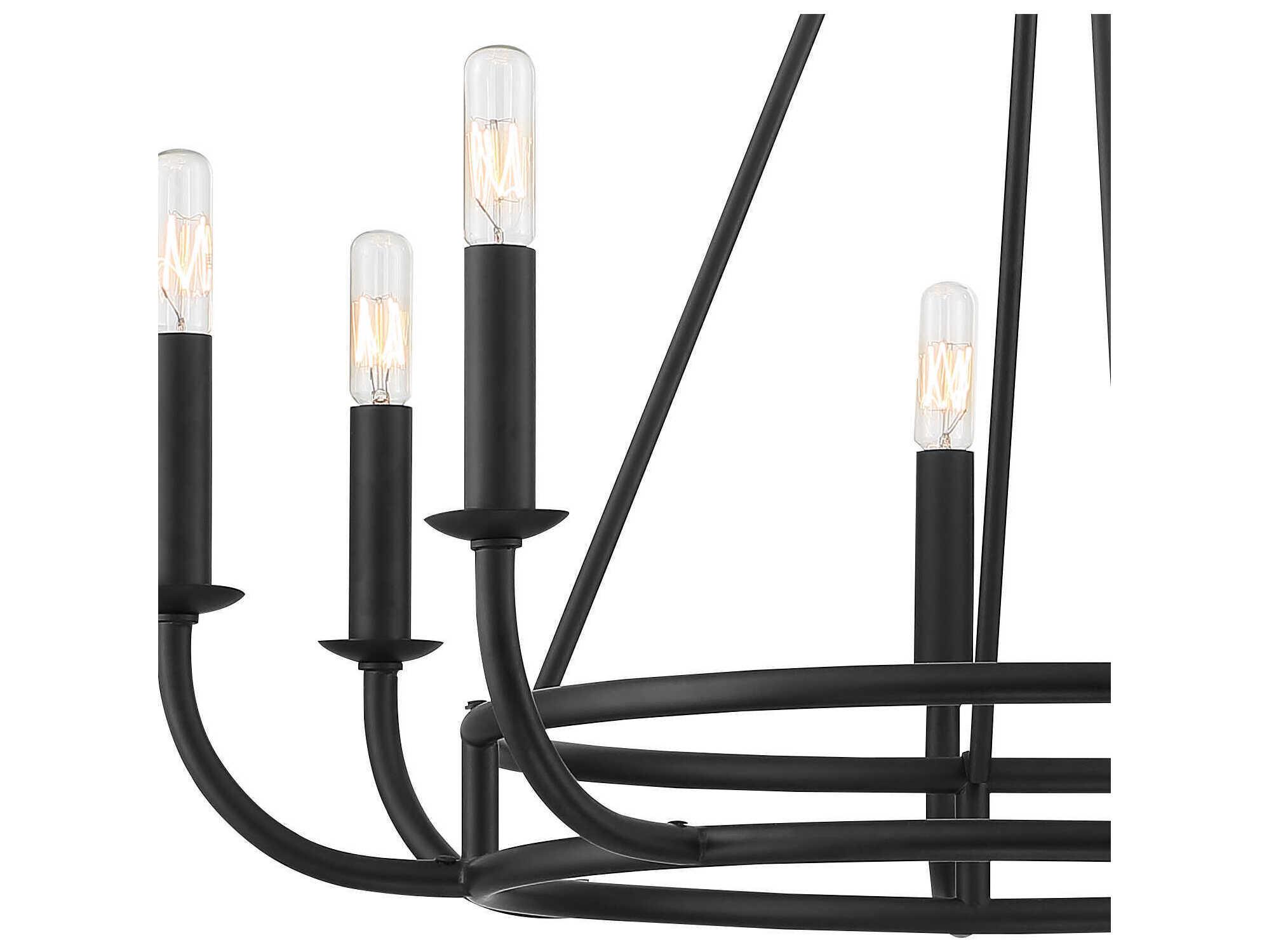 Crystorama Bailey 8-Light Matte Black Candelabra Chandelier